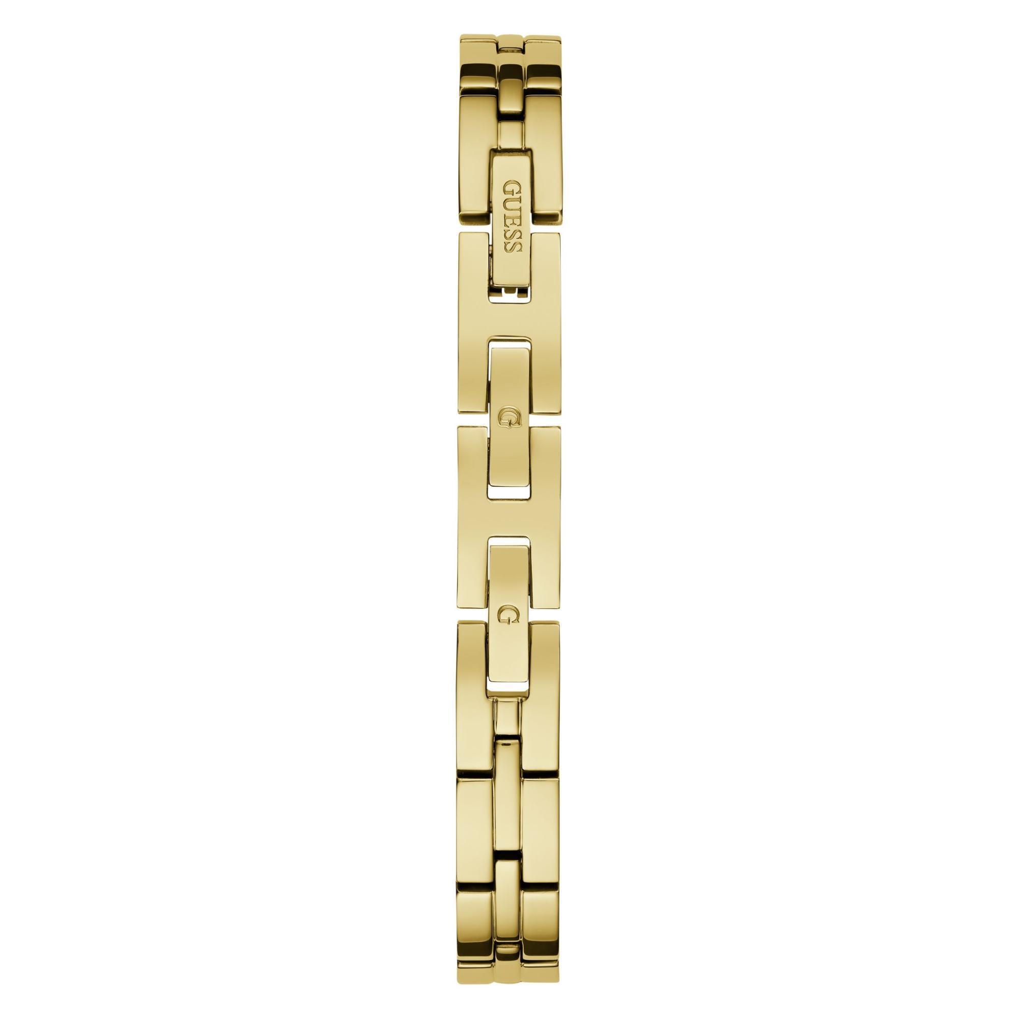 GUESS Ladies Gold Tone Analog Stainless Steel White Dial Watch GW0655L2
