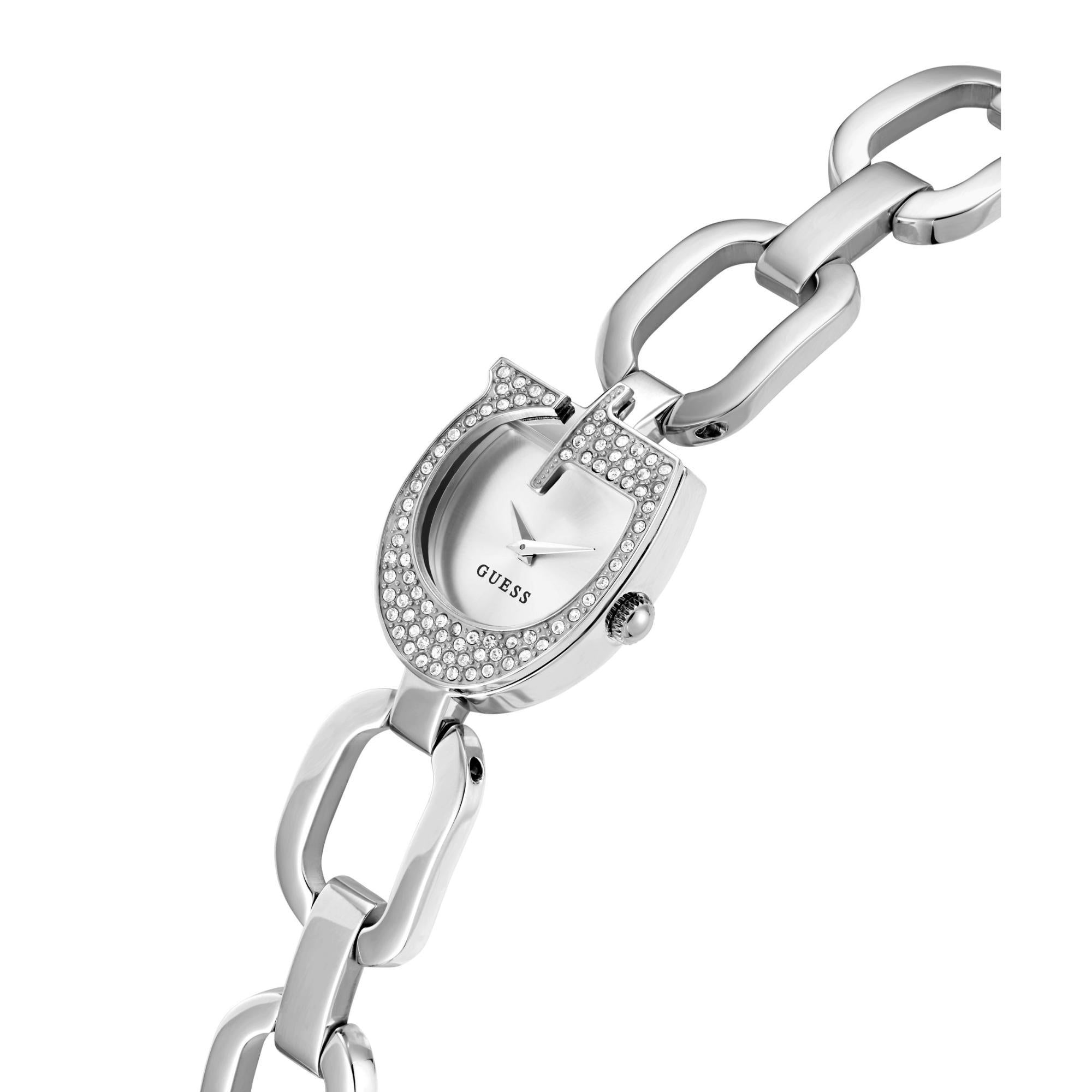 GUESS Silver Dial Analog with Crystal Accents Ladies Watch GW0683L1