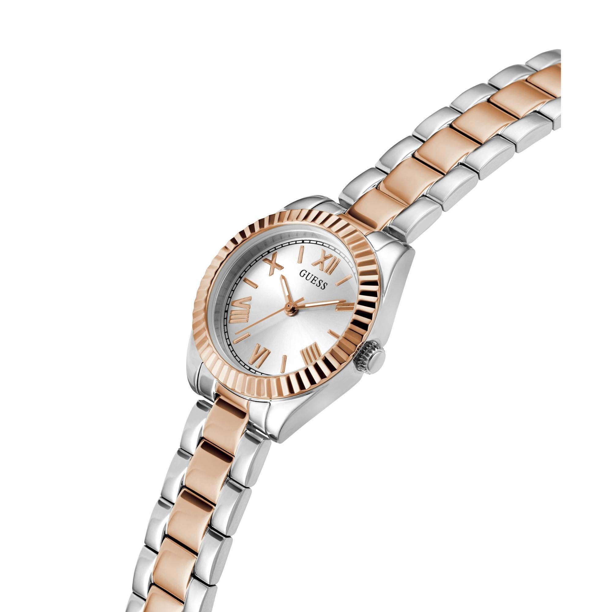 GUESS 2-Tone Analog Silver Dial Ladies Watch GW0687L3
