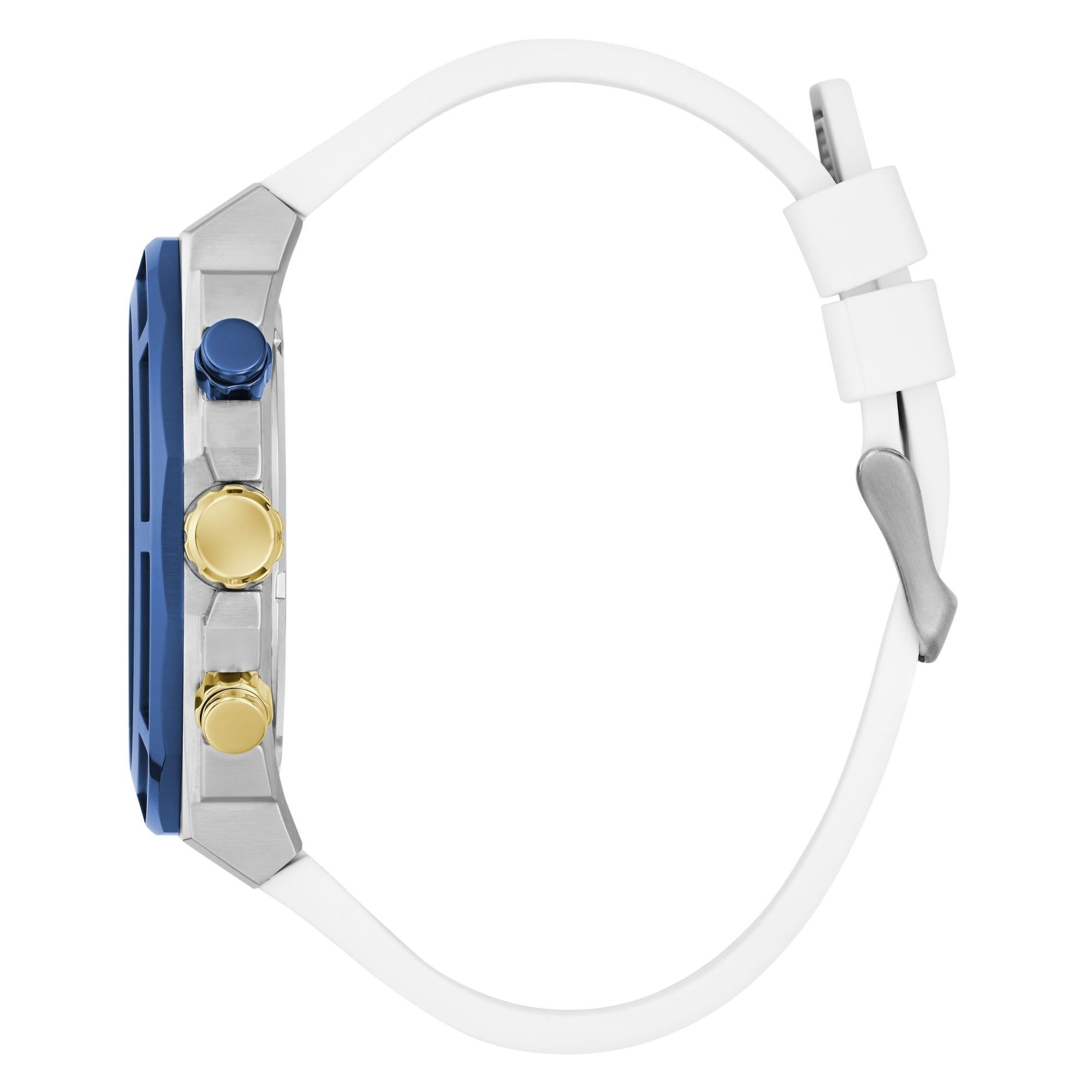 GUESS Multi-Function Chronograph Blue Dial Silicone Strap Men's Watch GW0713G1