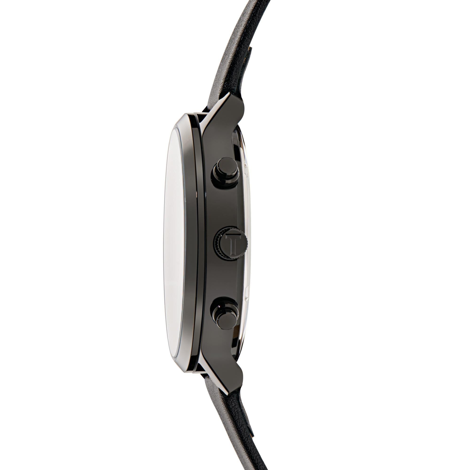 Ted Baker Timeless Black Dial Leather Men's Watch BKPHAF404