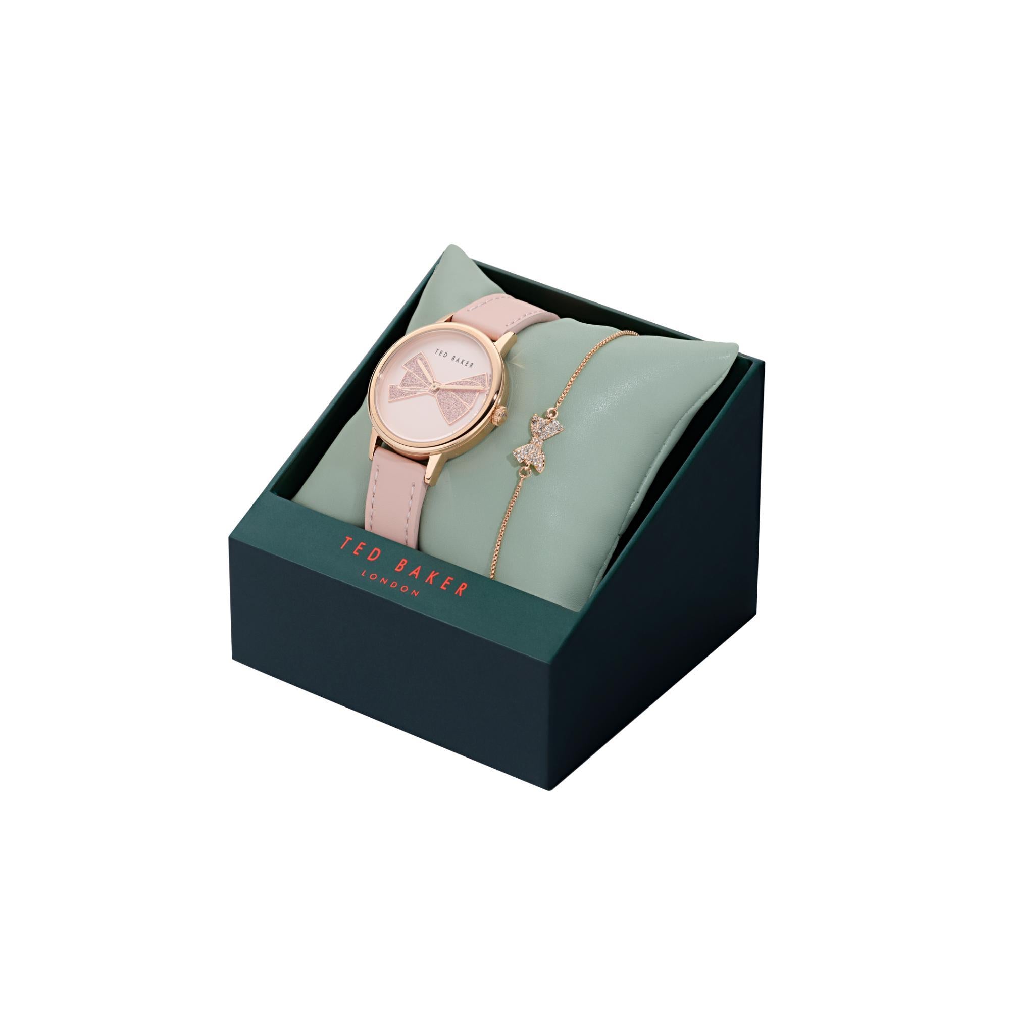 Ted Baker Phylipa Iconic Pink Dial Leather Strap Ladies Watch BKGFW2401