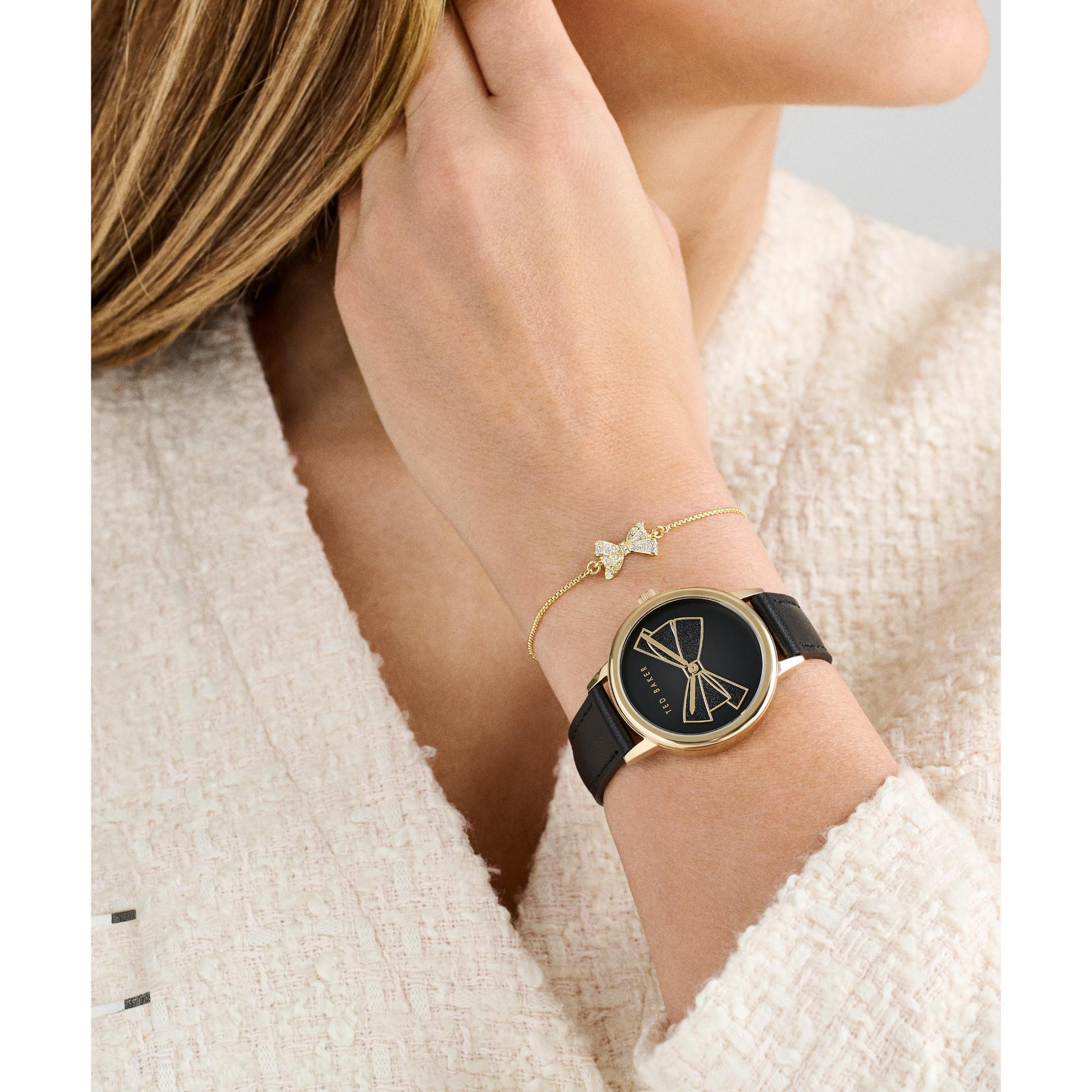 Ted Baker Phylipa Iconic Black Dial Leather Strap Ladies Watch BKGFW2402