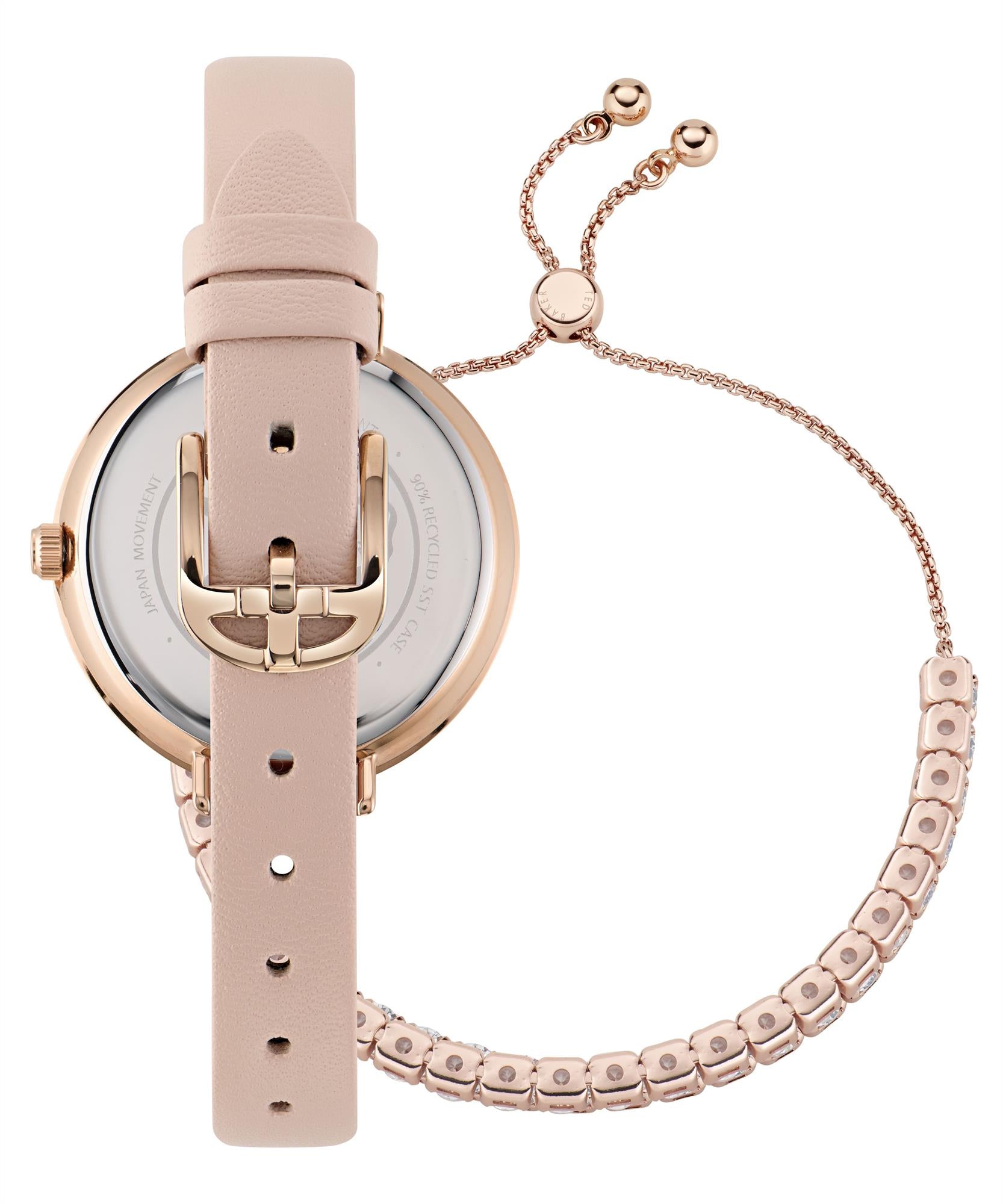 Ted Baker Ammy Pink Dial Leather Strap Ladies Watch BKGFW2304