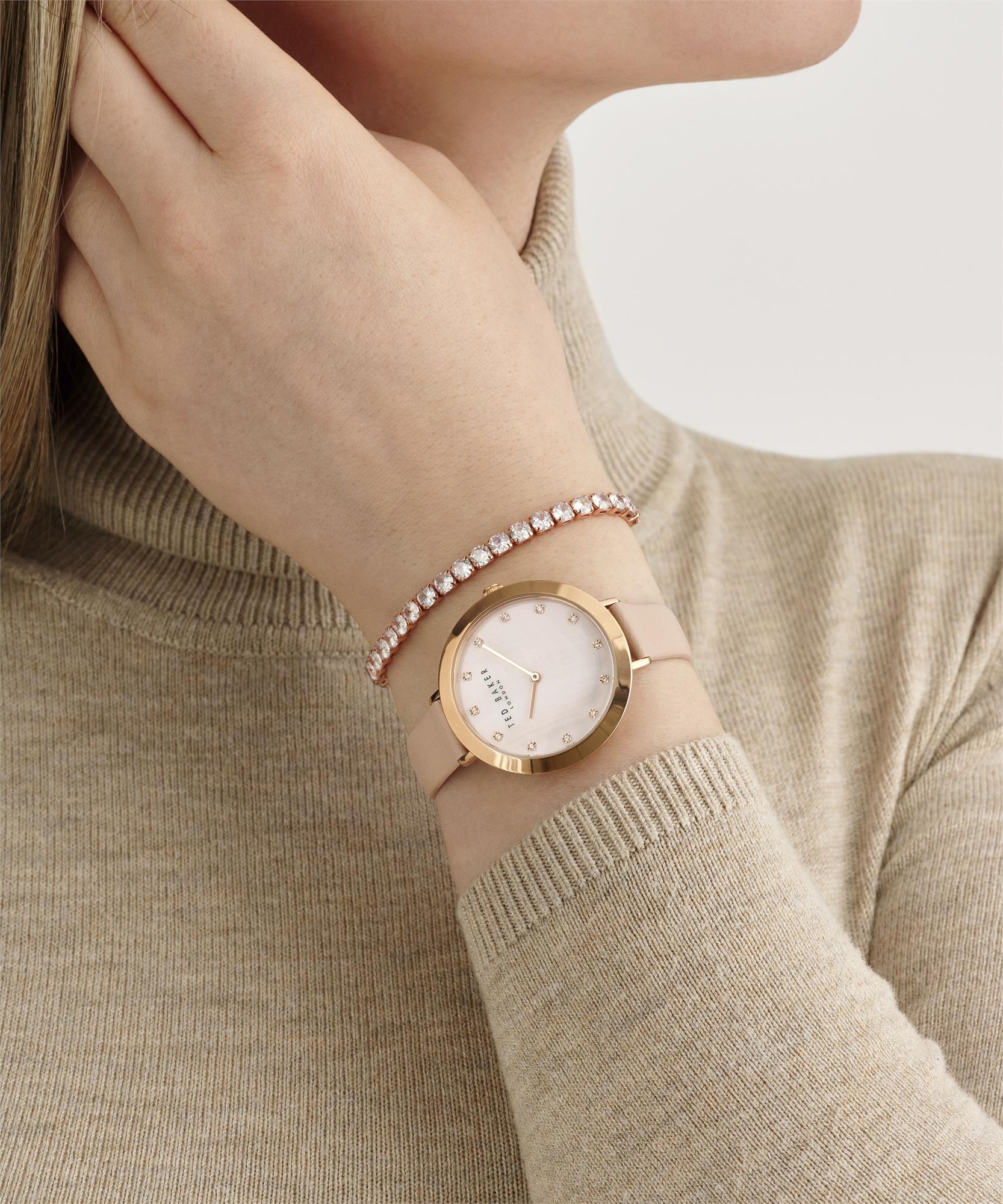 Ted Baker Ammy Pink Dial Leather Strap Ladies Watch BKGFW2304