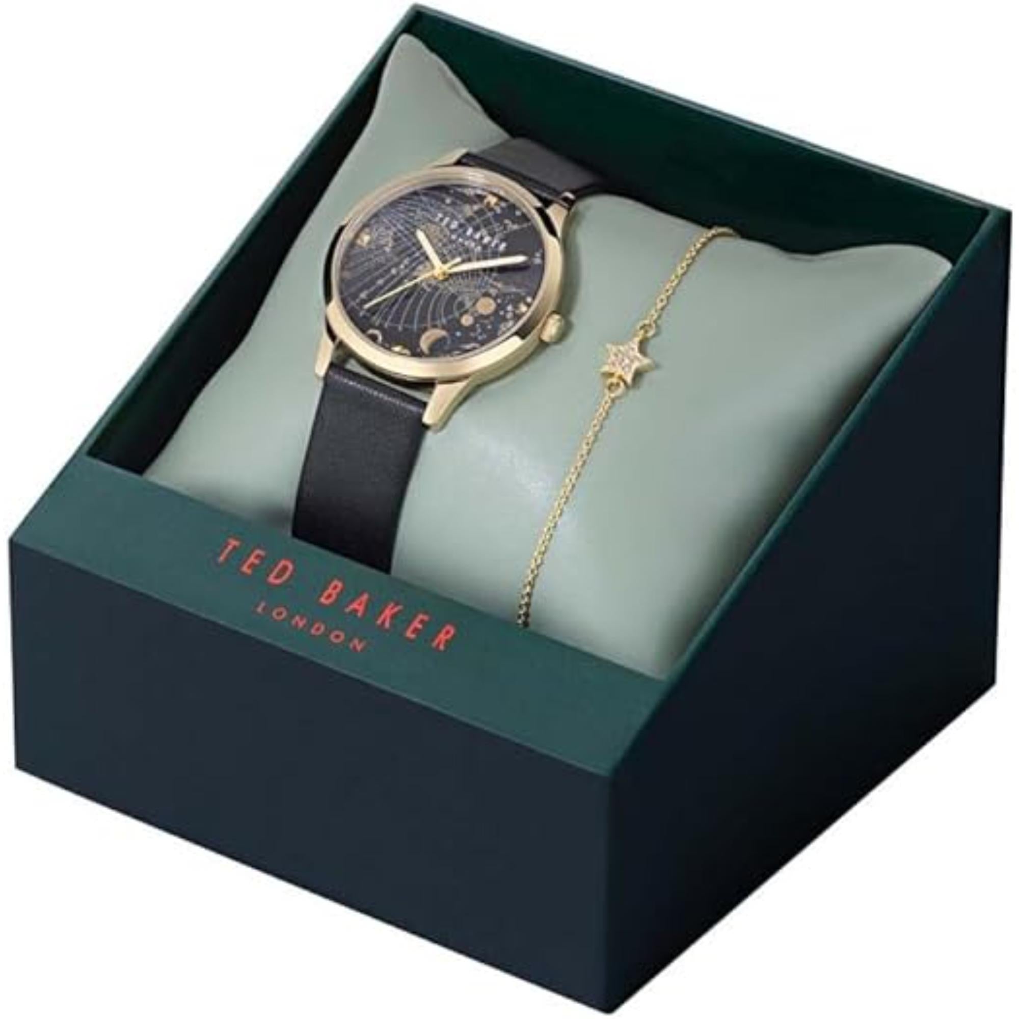 Ted Baker Fitzrovia Ladies Black Leather Strap Watch BKGFW2302