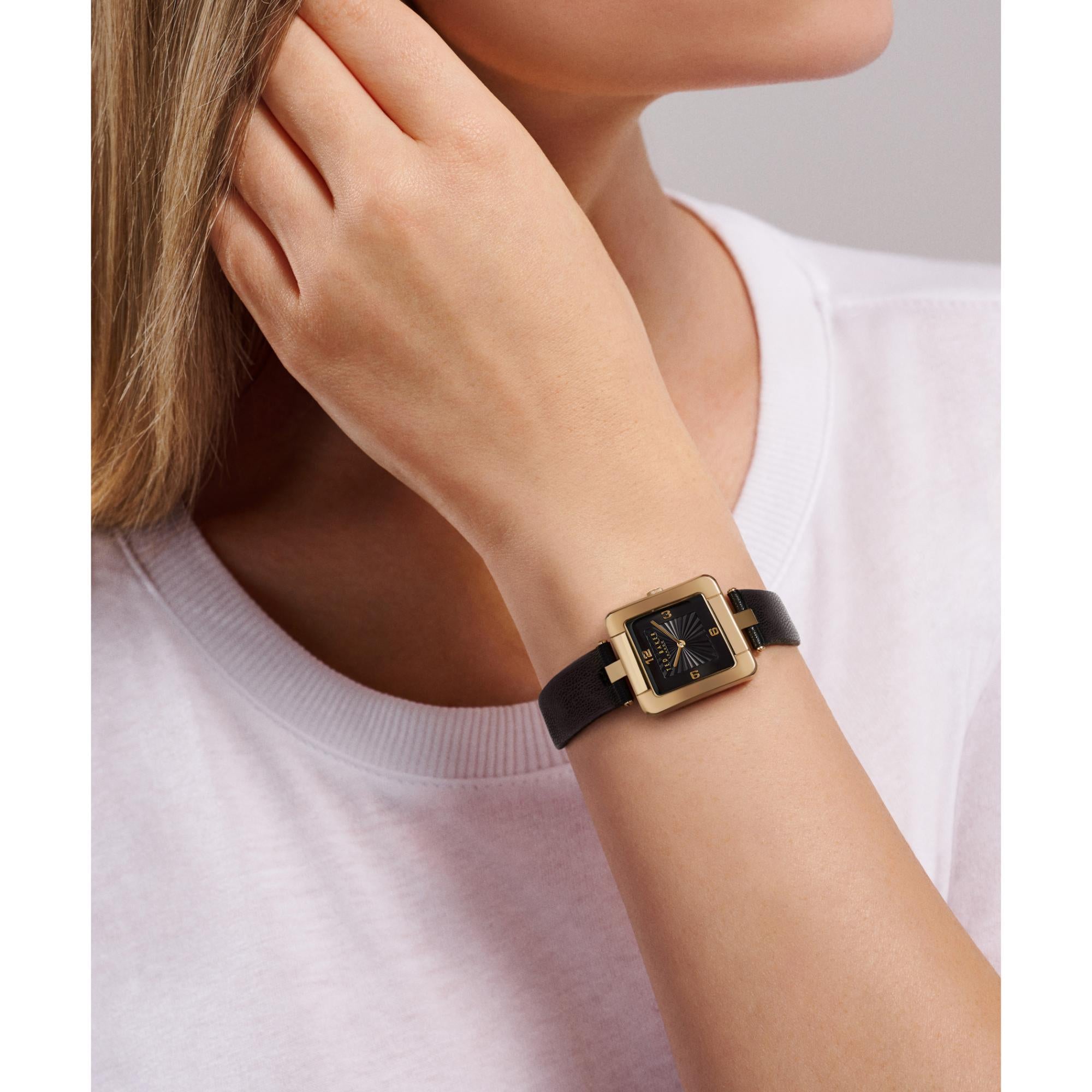Ted Baker Mayse Black Dial Leather Strap Ladies Watch BKPMSS301