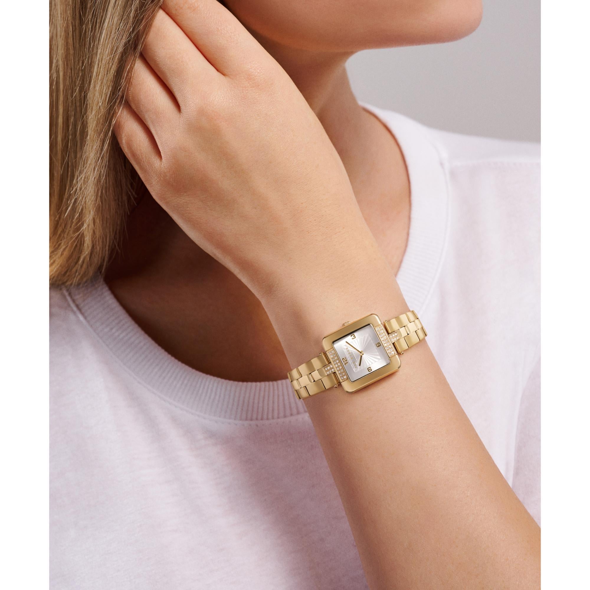 Ted Baker Mayse Multifunction Gold-Tone Stainless Steel White Dial Women's Watch BKPMSS304