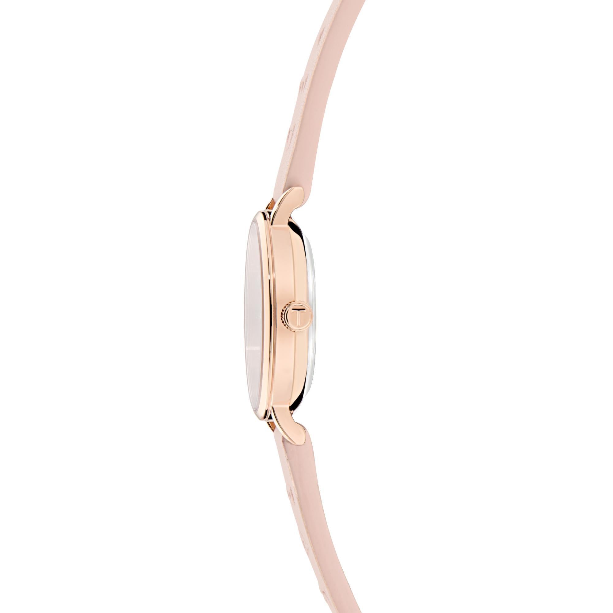 Ted Baker Ladies Classic Chic Pink Dial Leather Strap Watch BKPSTF402
