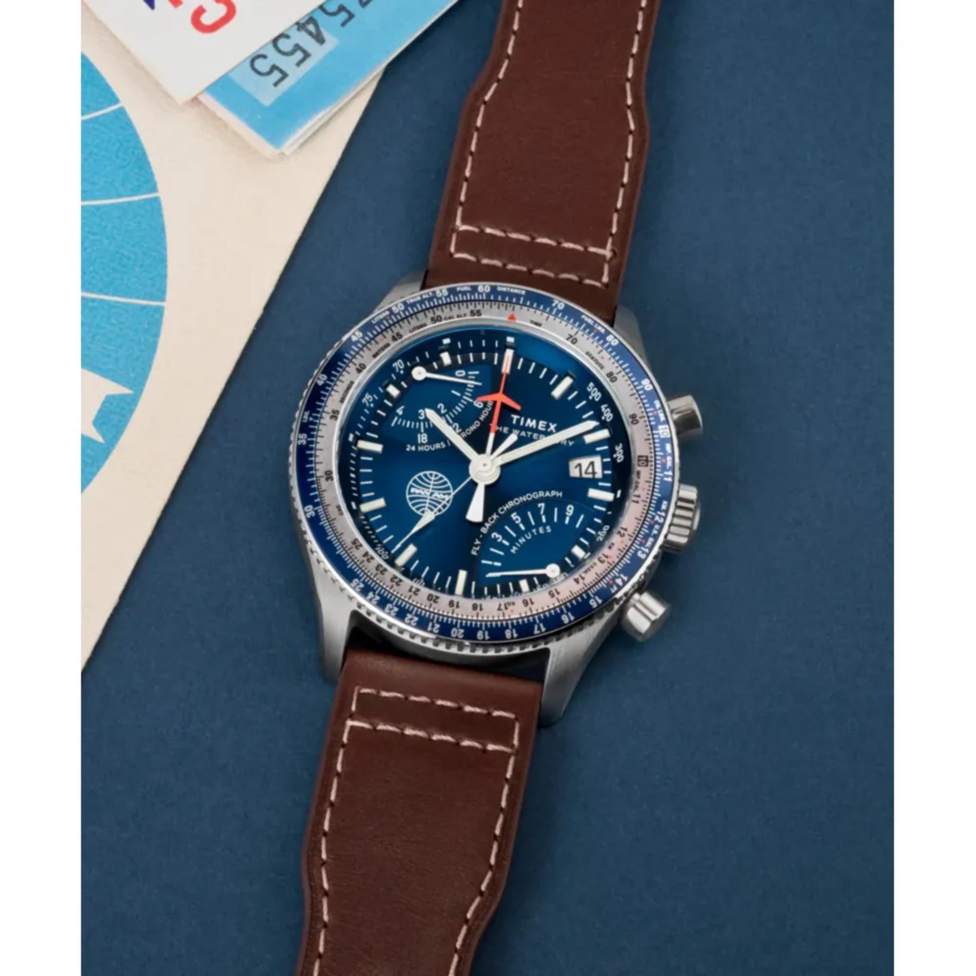 Timex X Pan Am Flyback Chronograph Blue Dial Men’s Watch TW2W97200