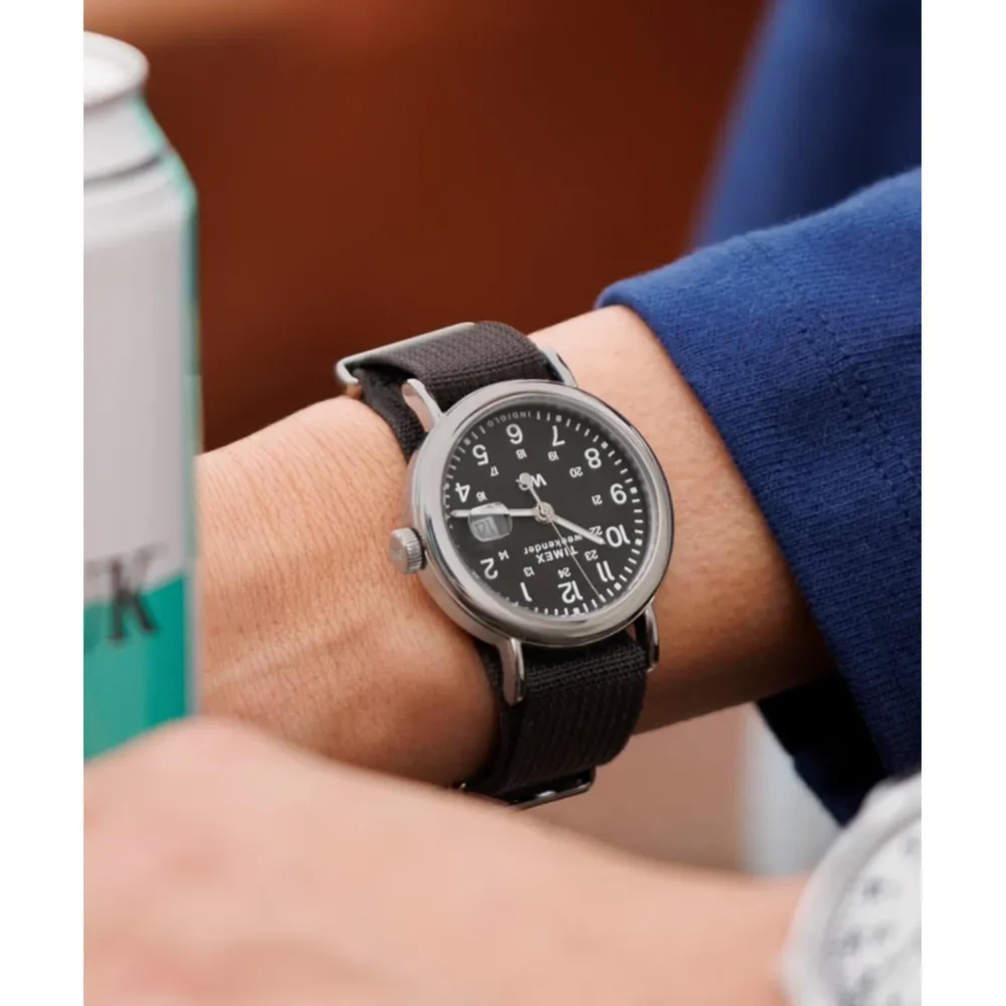Timex Weekender Black Dial Fabric Strap Men’s Watch TW2W86100