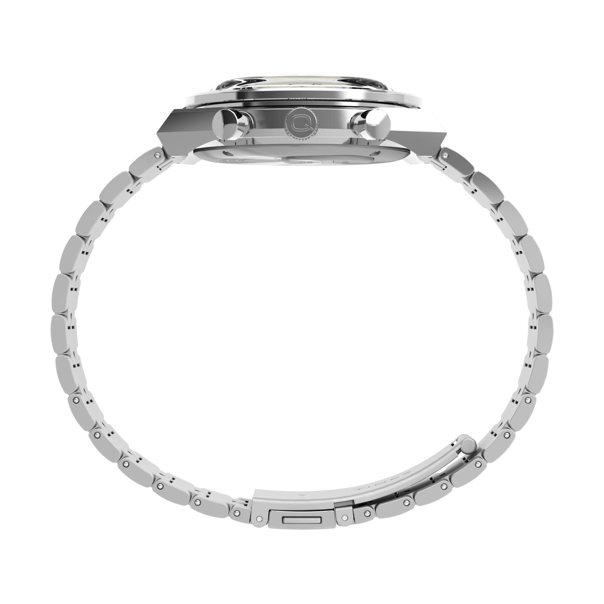 Timex Q Diver-Inspired Chrono Black Dial Steel Strap Men's Watch TW2V42600