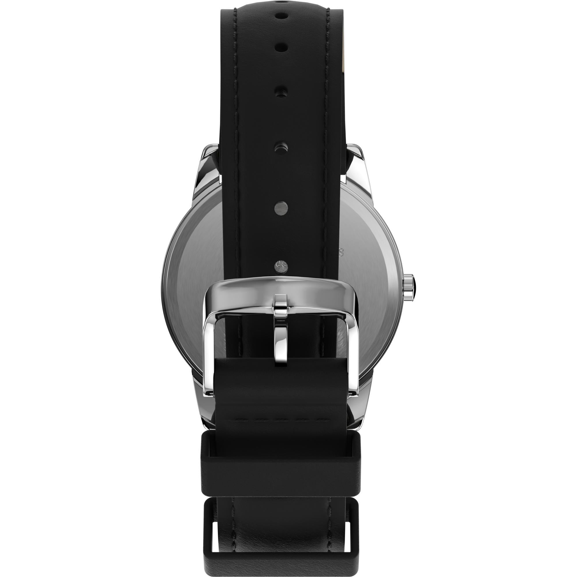 Timex Easy Reader White Dial Black Leather Strap Women's Watch T20501