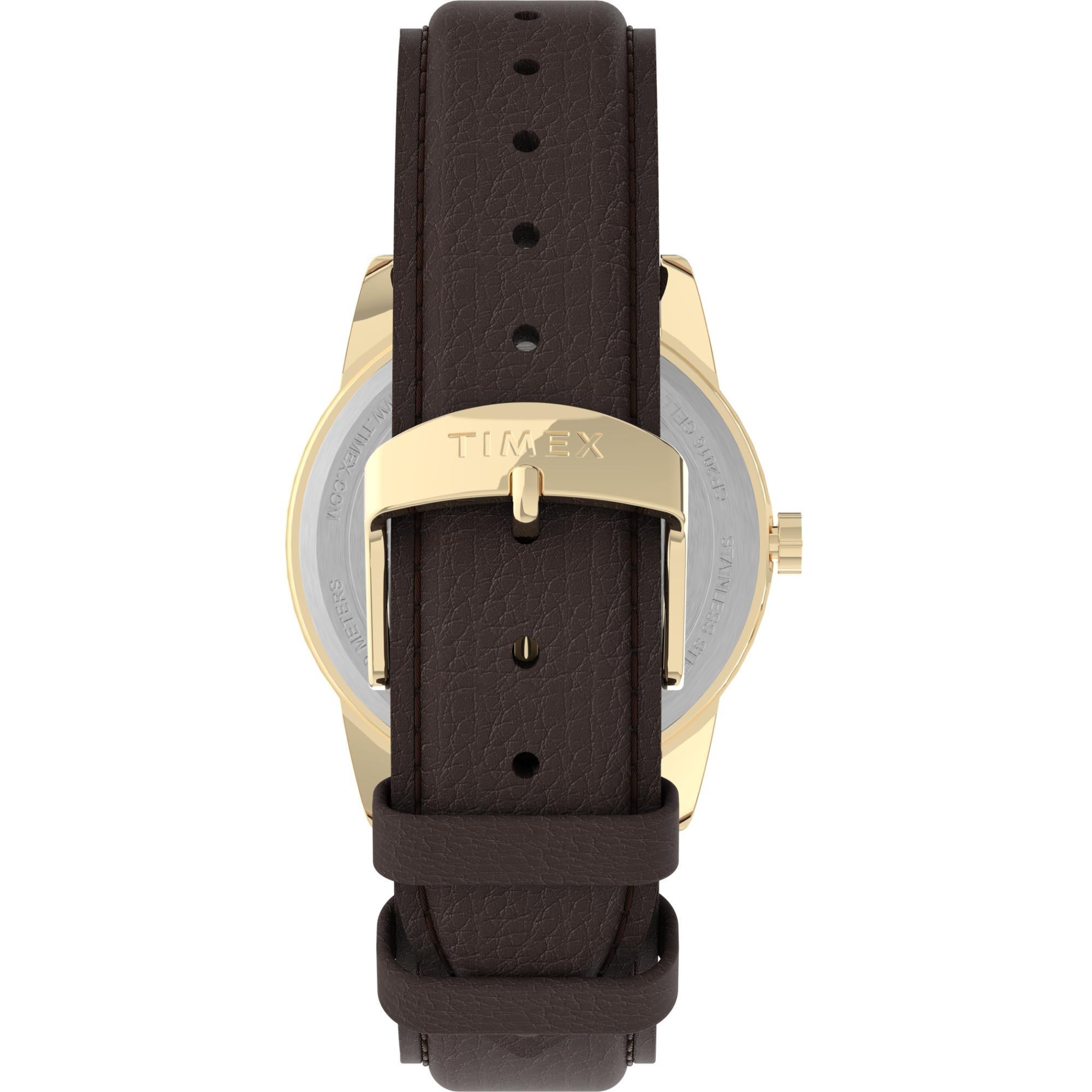 Timex Easy Reader Quartz Cream Dial Leather Strap Unisex Watch TW2P75800