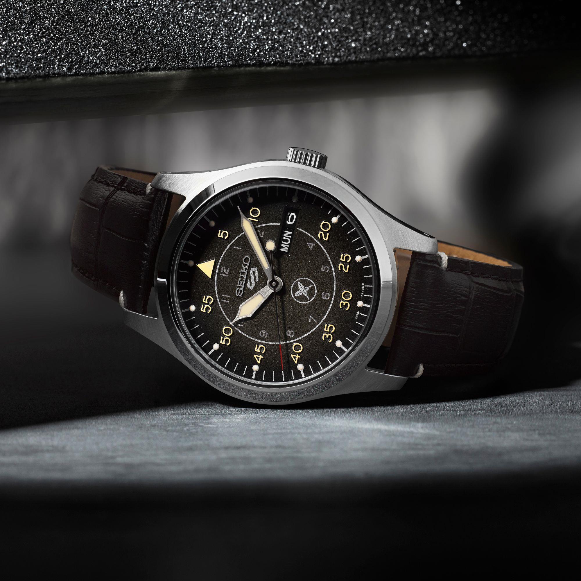 Seiko 5 Sports x Yuto Horigome Limited Edition IV Brown Dial Leather Strap Men's Watch SRPL31K1