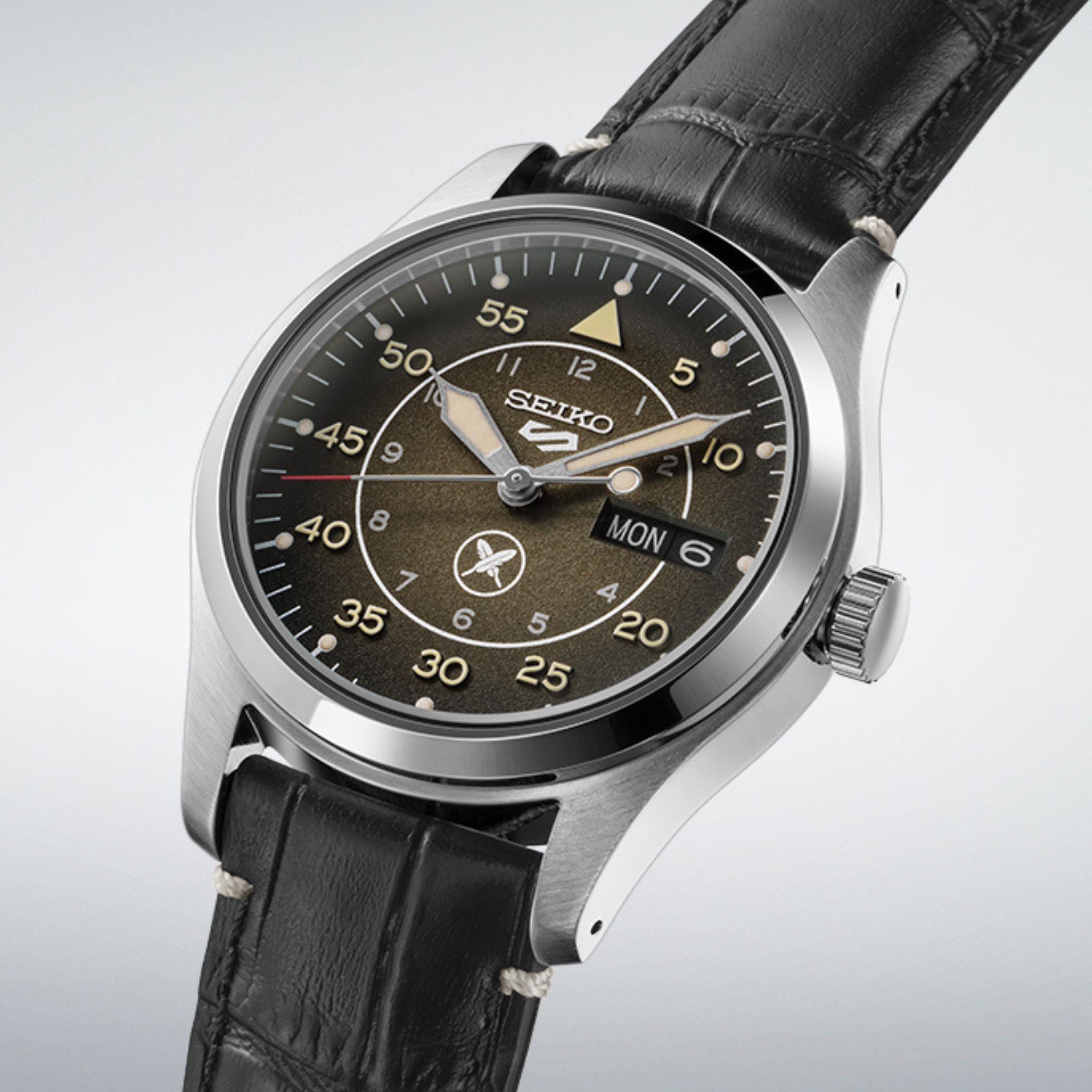 Seiko 5 Sports x Yuto Horigome Limited Edition IV Brown Dial Leather Strap Men's Watch SRPL31K1