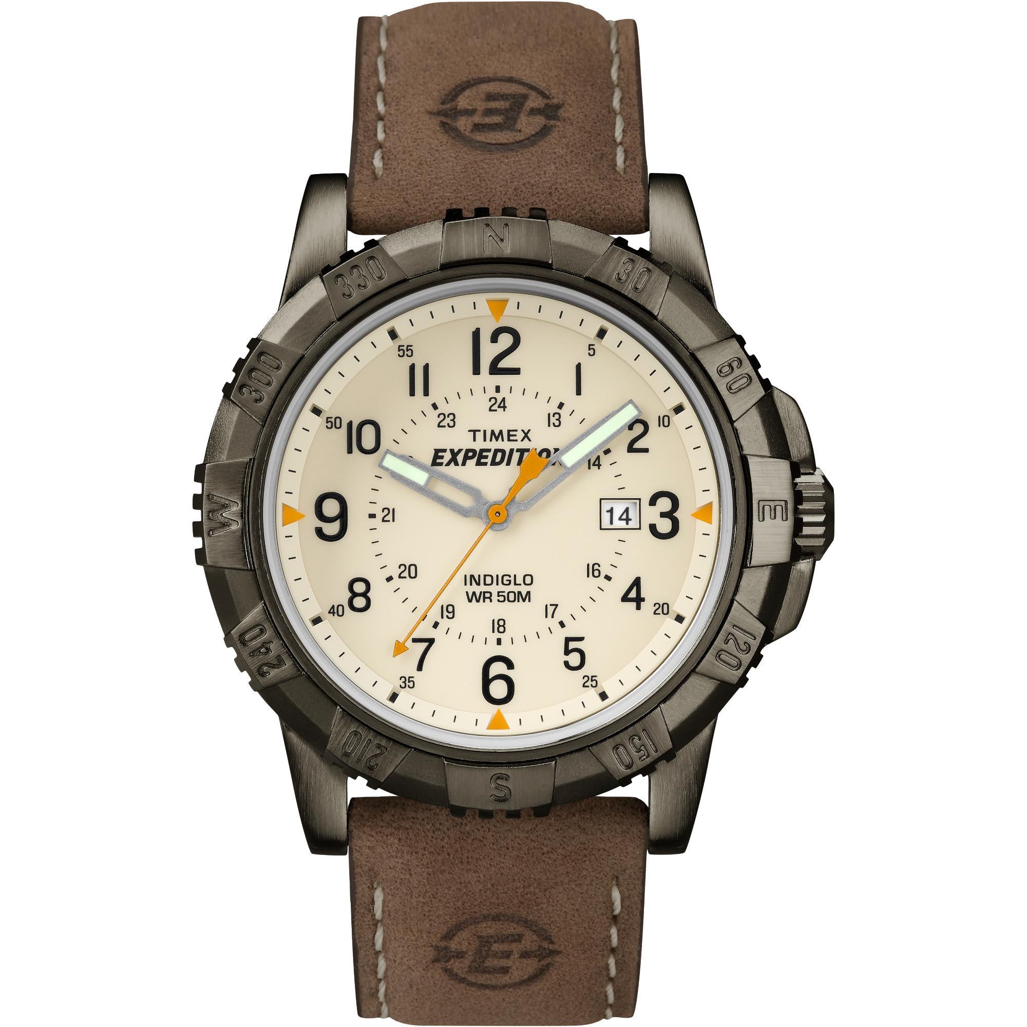 Timex Expedition Rugged Field Beige Dial Brown Leather Strap Men's Watch T49990