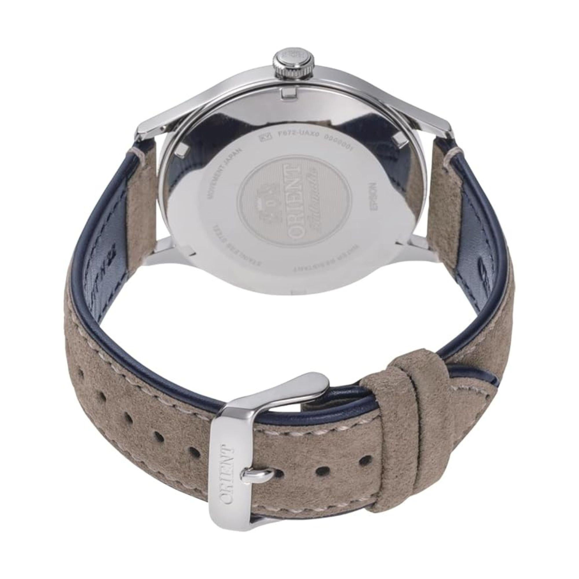 Orient Bambino Classic Vintage Style Automatic Navy Dial Leather Strap Men’s Dress Watch RA-AC0P02L30B