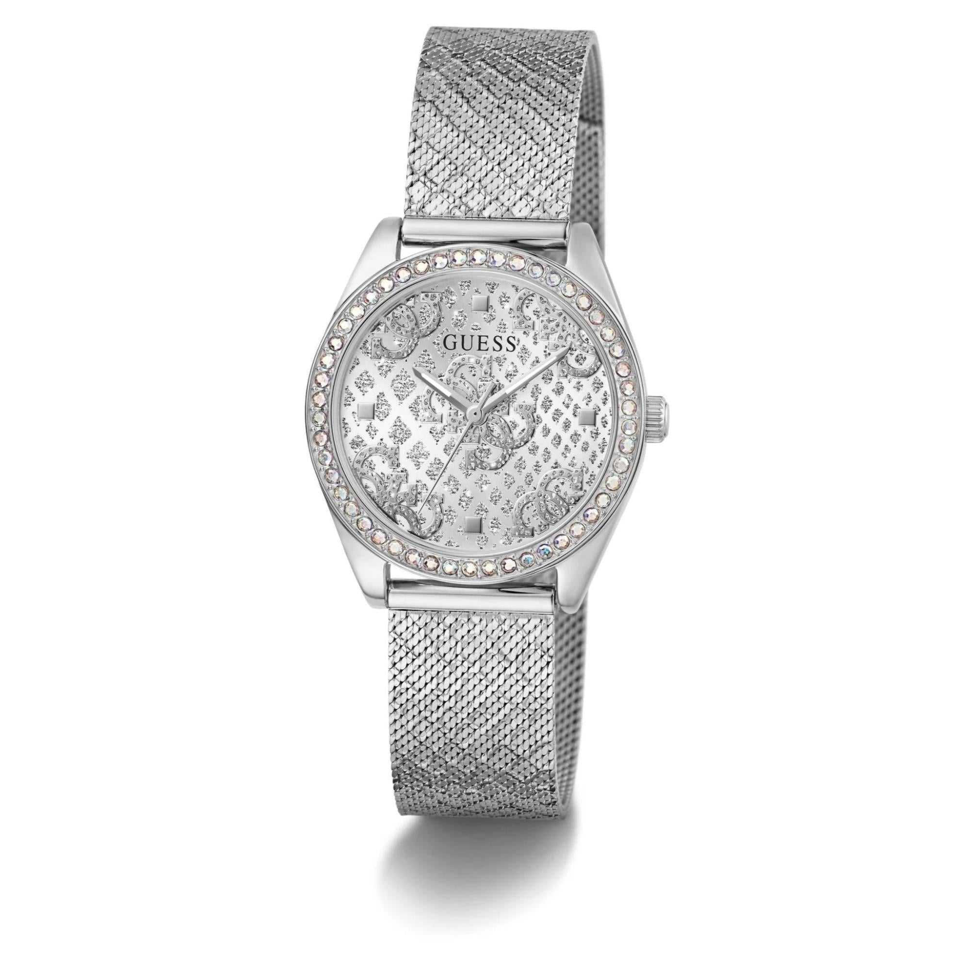 GUESS Quartz Analog Silver Dial Steel Strap Watch GW0748L1