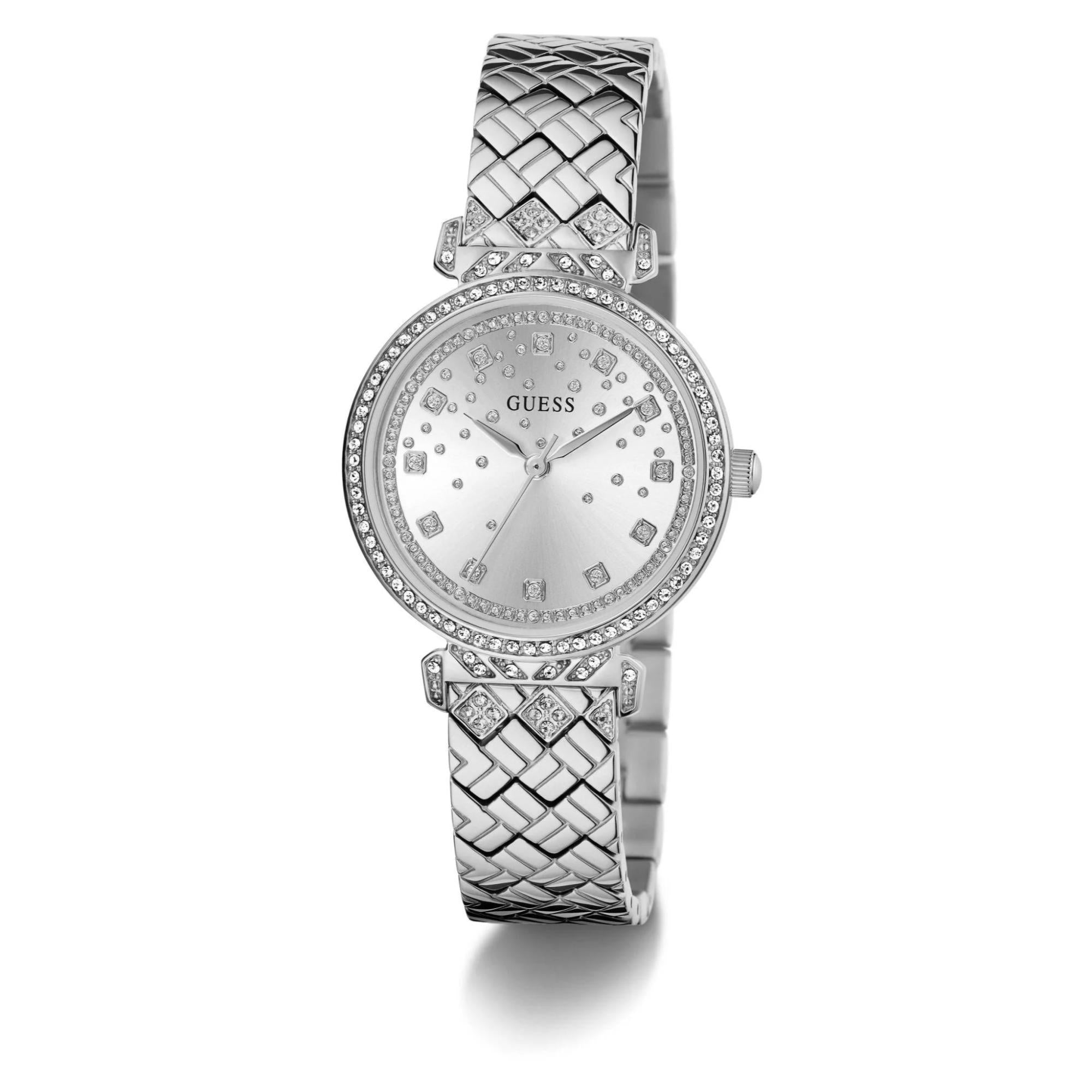 GUESS Enchantment Silver Dial Tone Recycled Steel Ladies Watch GW0763L1