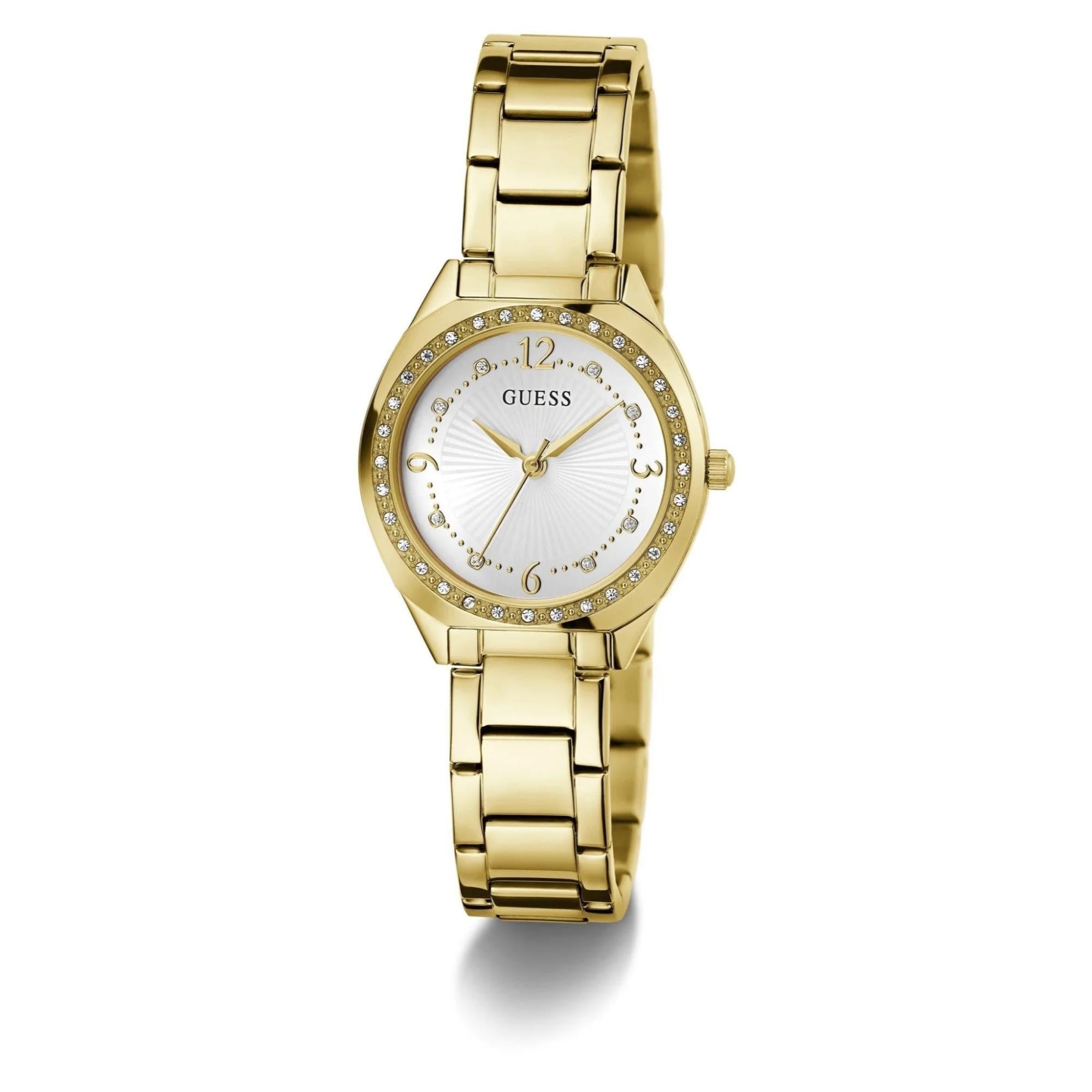GUESS Gold Tone Analog White Dial Ladies Watch GW0767L2