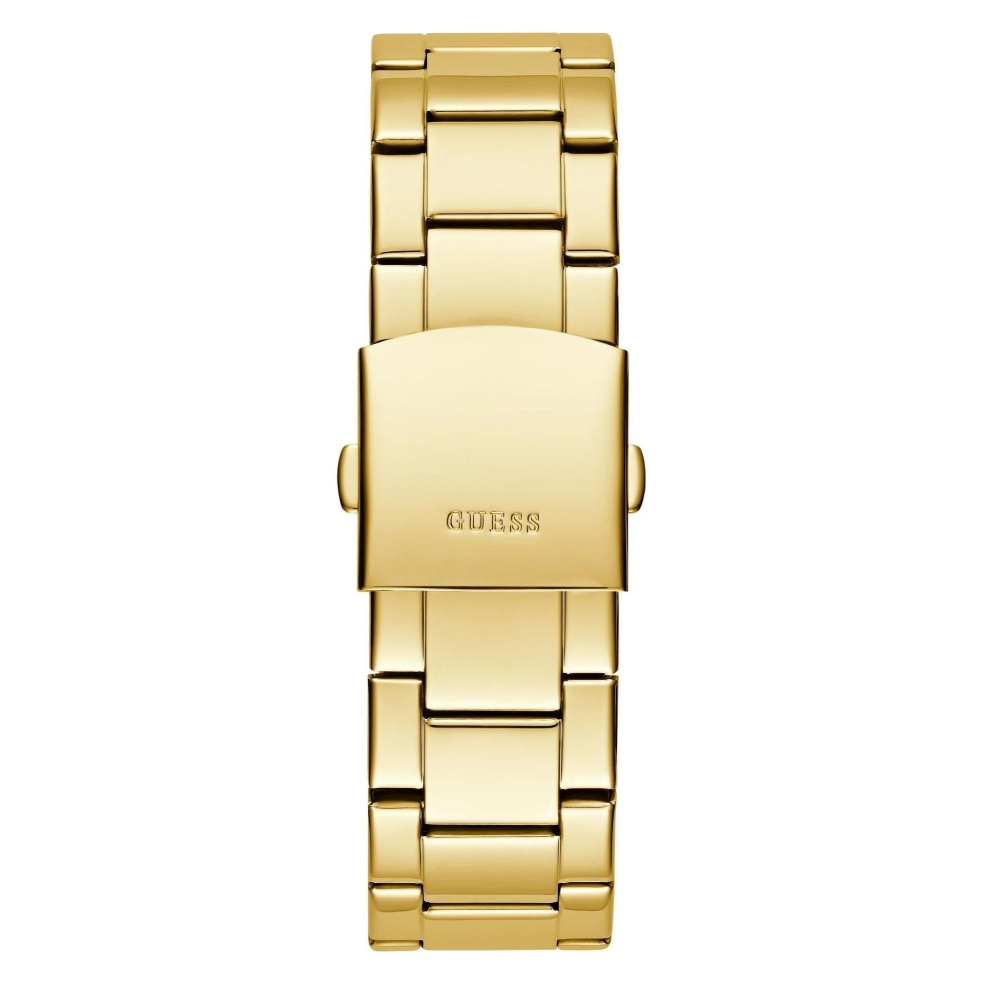 GUESS Gents Beast Gold Tone Recycled Steel with Eco-Friendly Elegance Black Dial Men's Watch GW0783G1