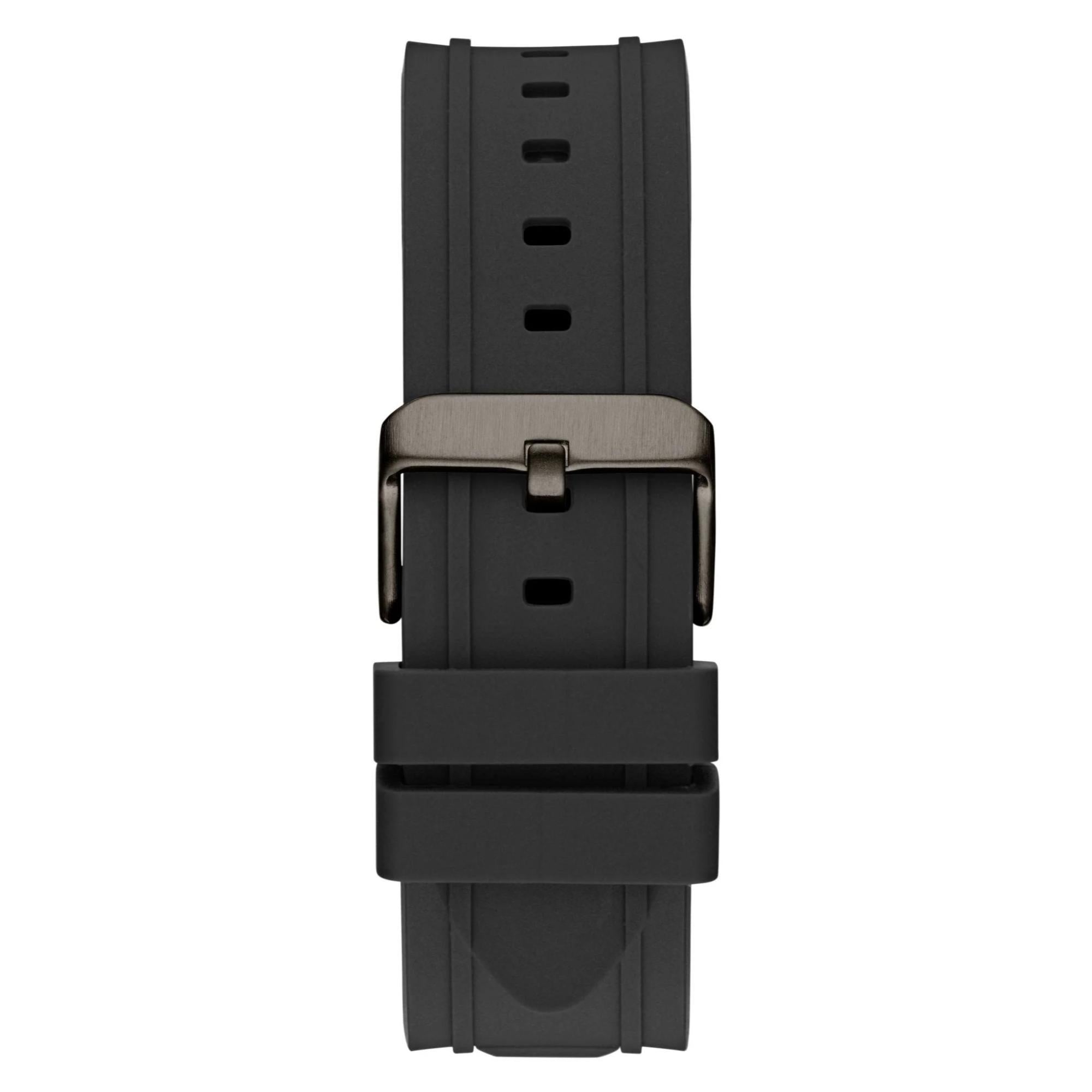 GUESS Multifunction Gents Dashboard Two-Tone Silicone Strap Black Dial Men’s Watch GW0799G1