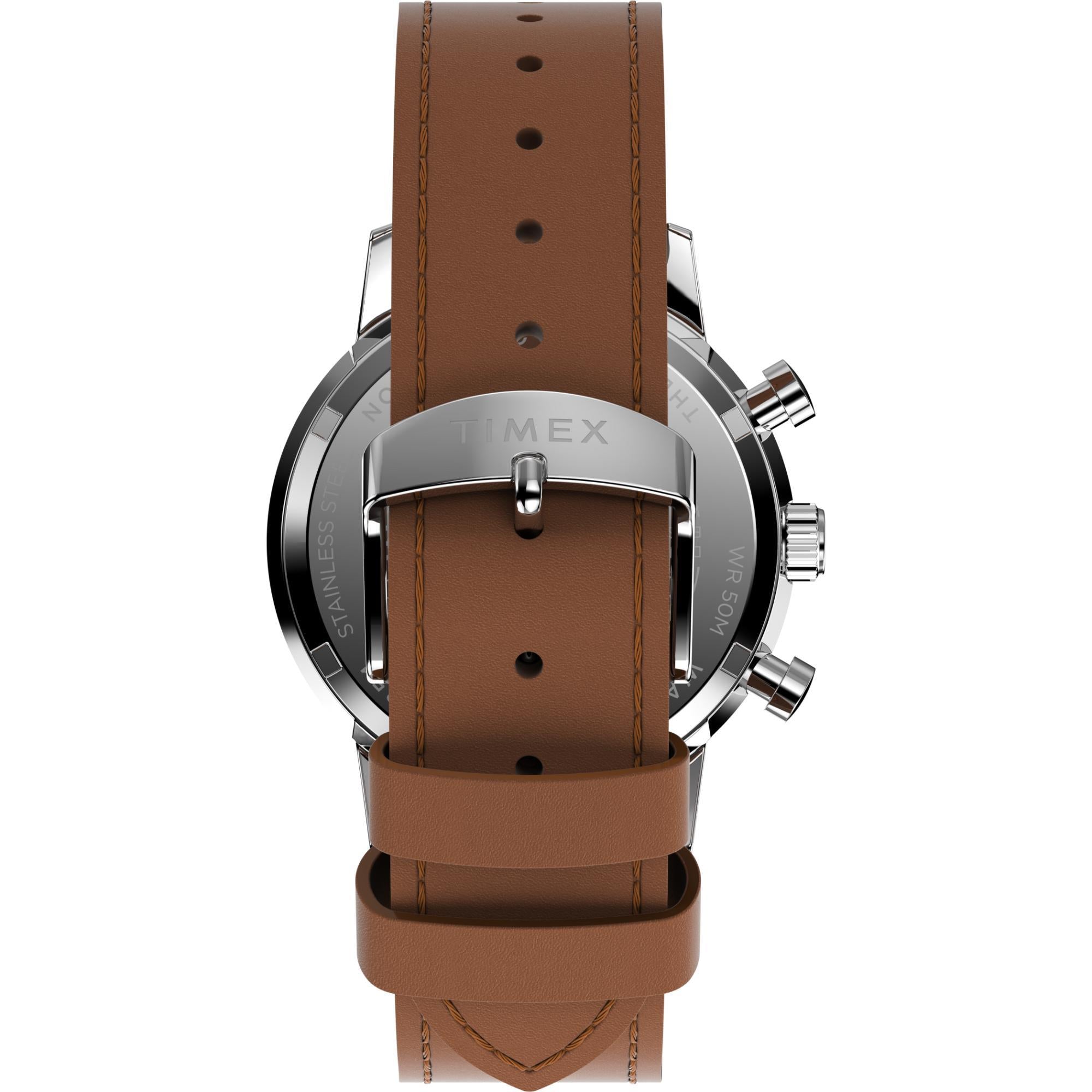 Timex Marlin Quartz Chronograph Green Dial Brown Leather Strap Men’s Watch TW2W10100