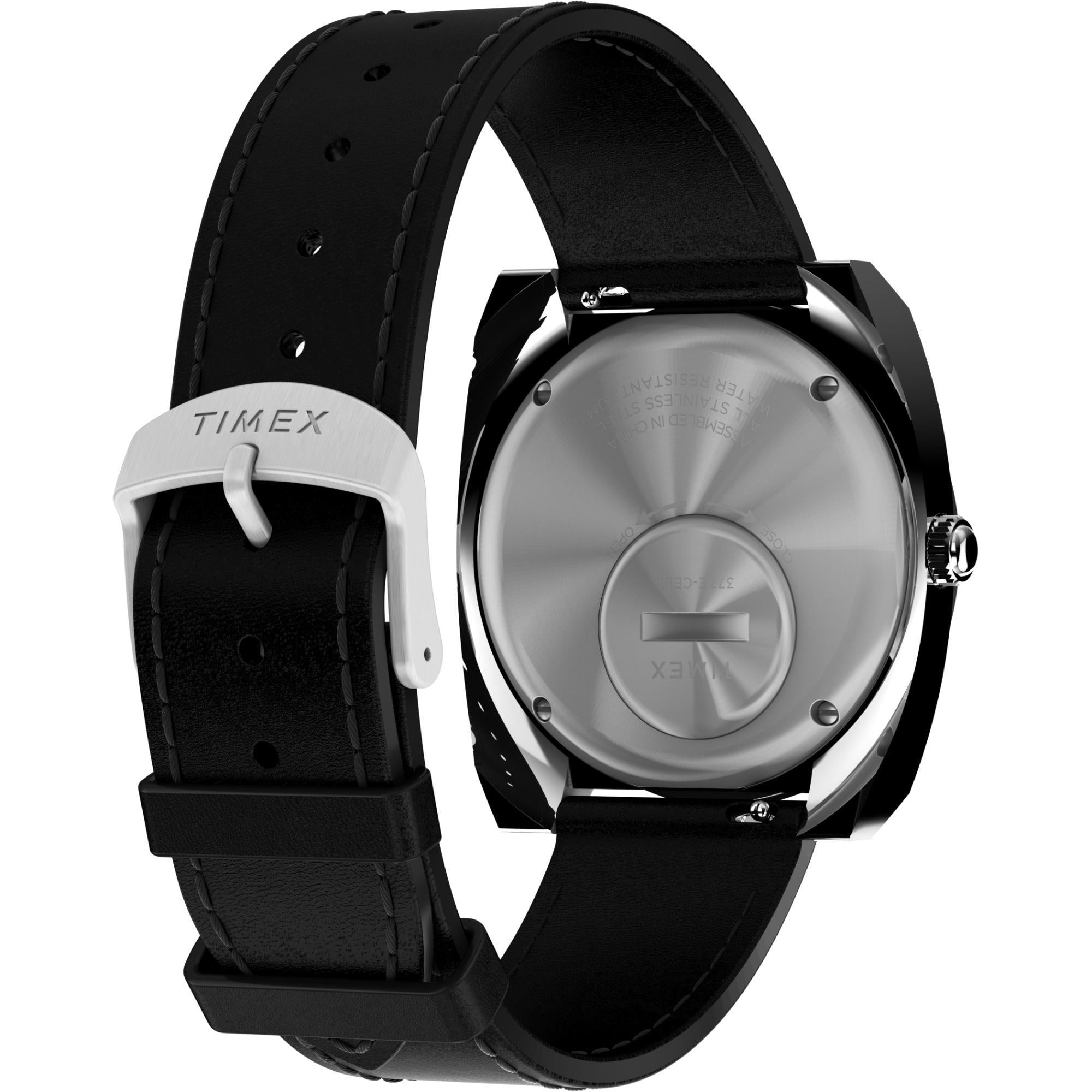 Timex World Time Ring Black Dial Leather Strap Men’s Watch TW2V69500