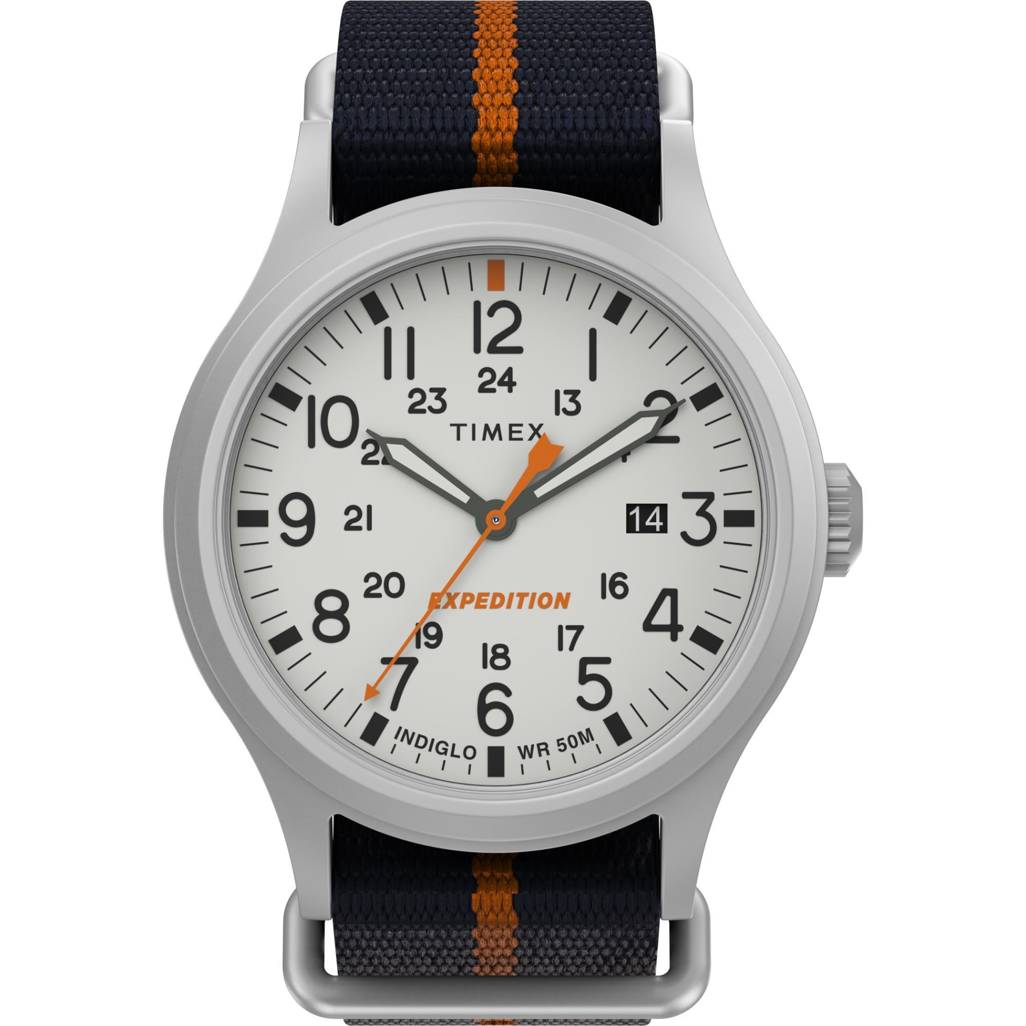 Timex Expedition North® Sierra IP Silver Case White Dial Blue Fabric Strap Men’s Watch TW2V22800