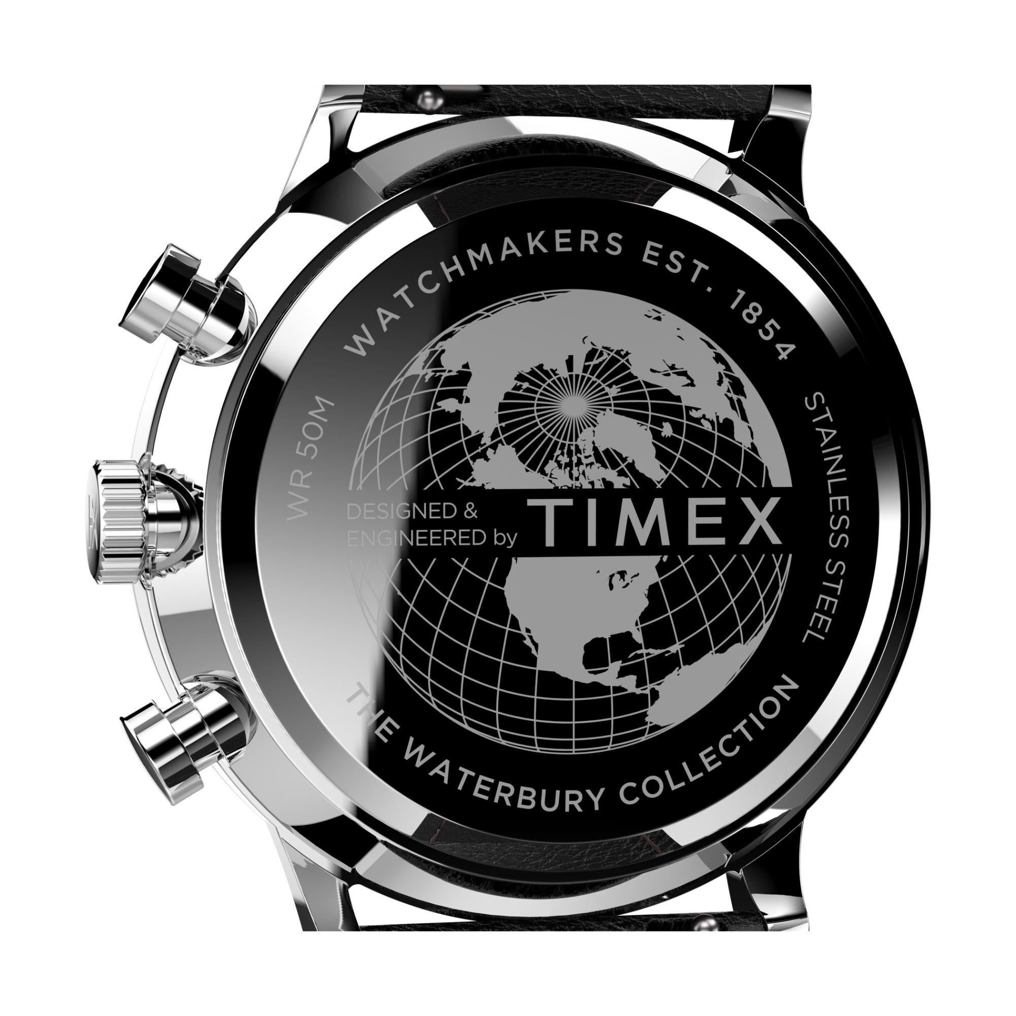 Timex Waterbury Classic Black Dial Leather Strap Men’s Watch TW2U88300