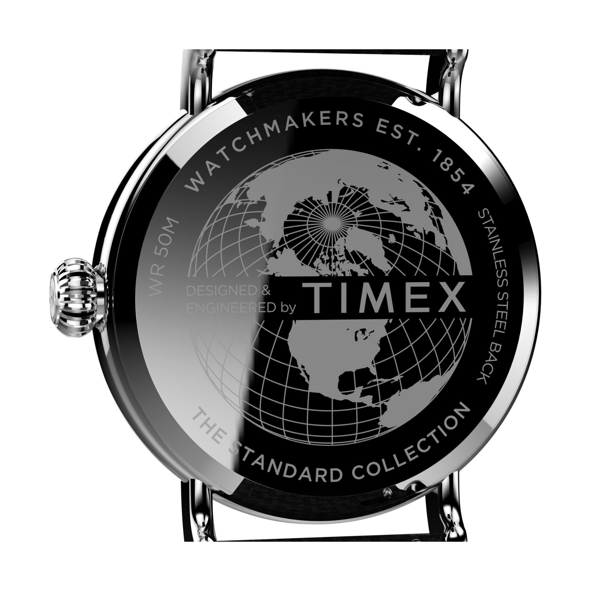 Timex Waterbury Standard Black Dial Fabric Leather Strap Men’s Watch TW2V44000