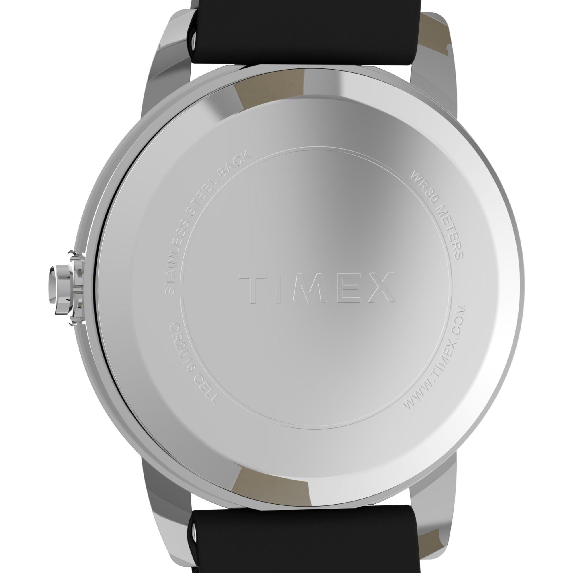 Timex Chronograph White Dial Black Leather Strap Women's Watch T20441