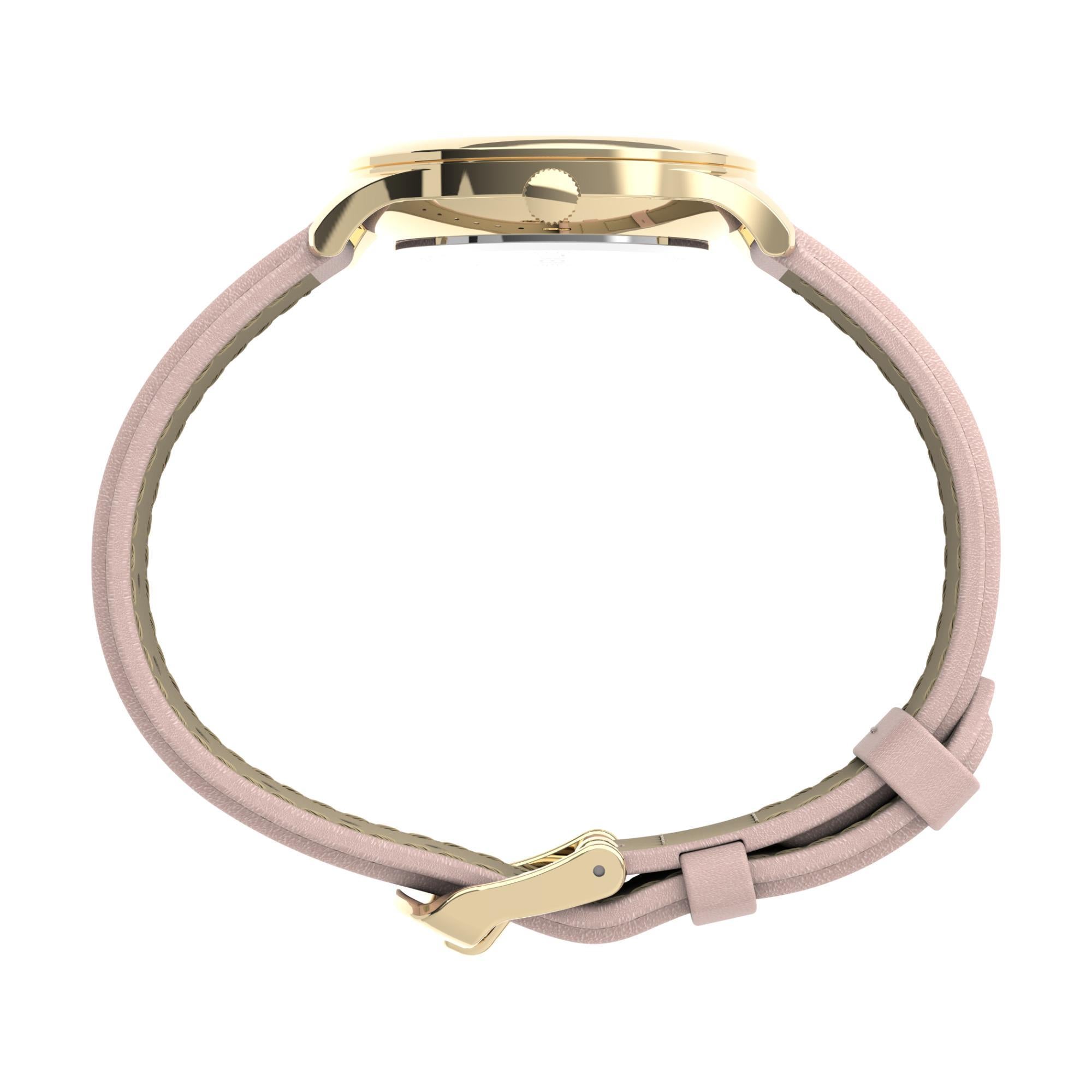 Timex Women’s Modern Easy Reader Gold-Tone Case Pink Strap Watch TW2V25200