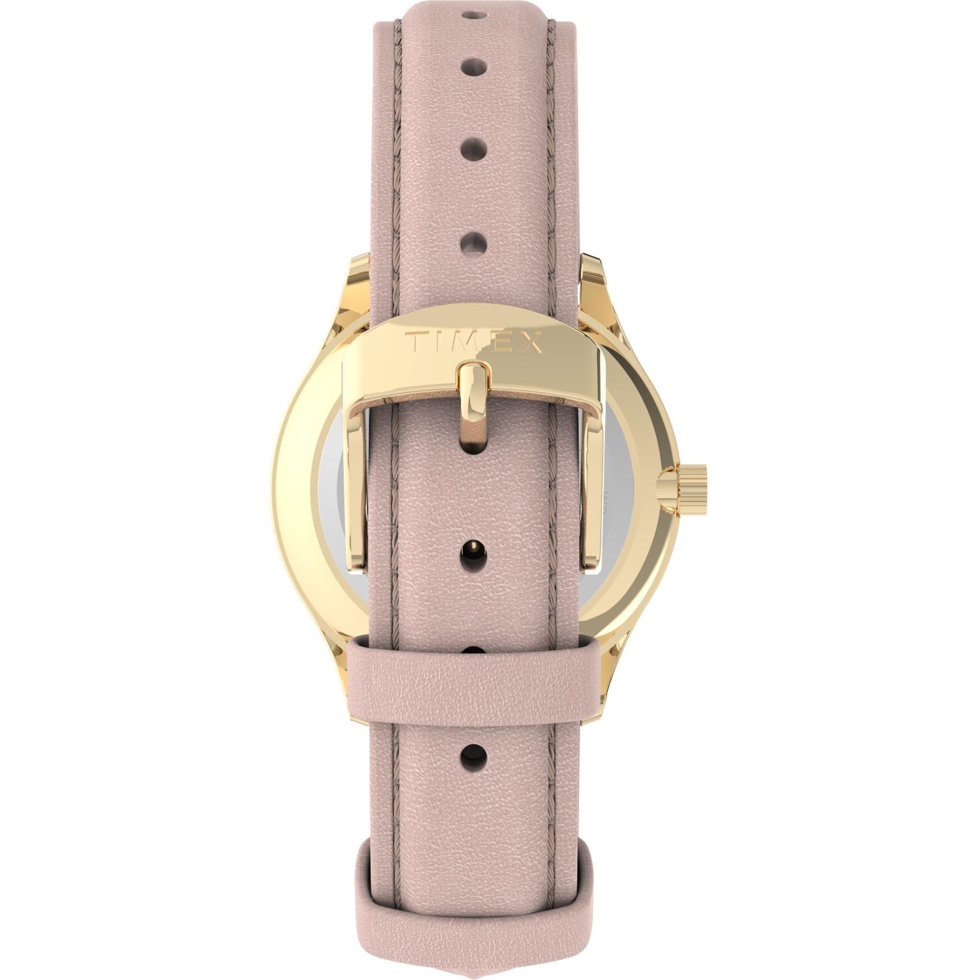 Timex Women’s Modern Easy Reader Gold-Tone Case Pink Strap Watch TW2V25200