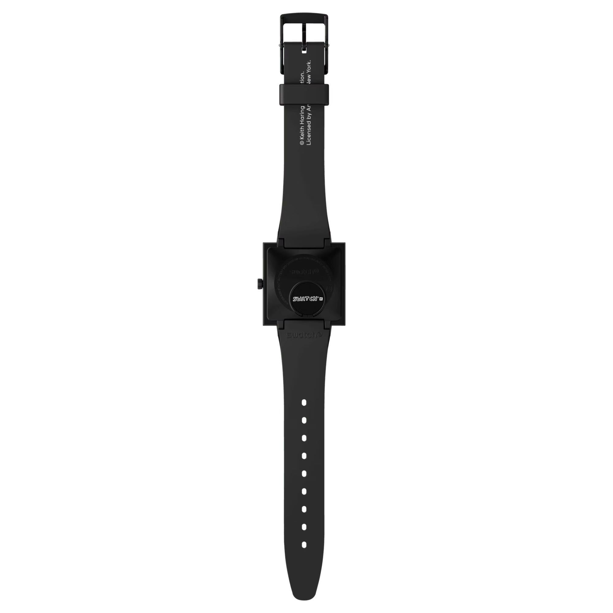 Swatch Break Loose Black Dial Bio-sourced Strap Unisex Watch SO34Z103