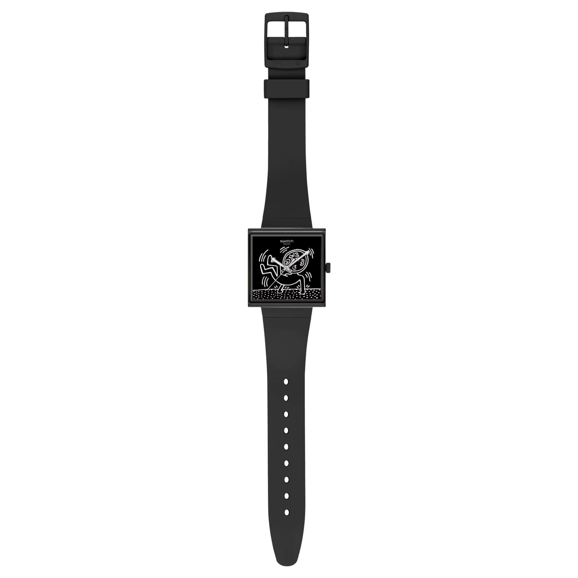 Swatch Break Loose Black Dial Bio-sourced Strap Unisex Watch SO34Z103