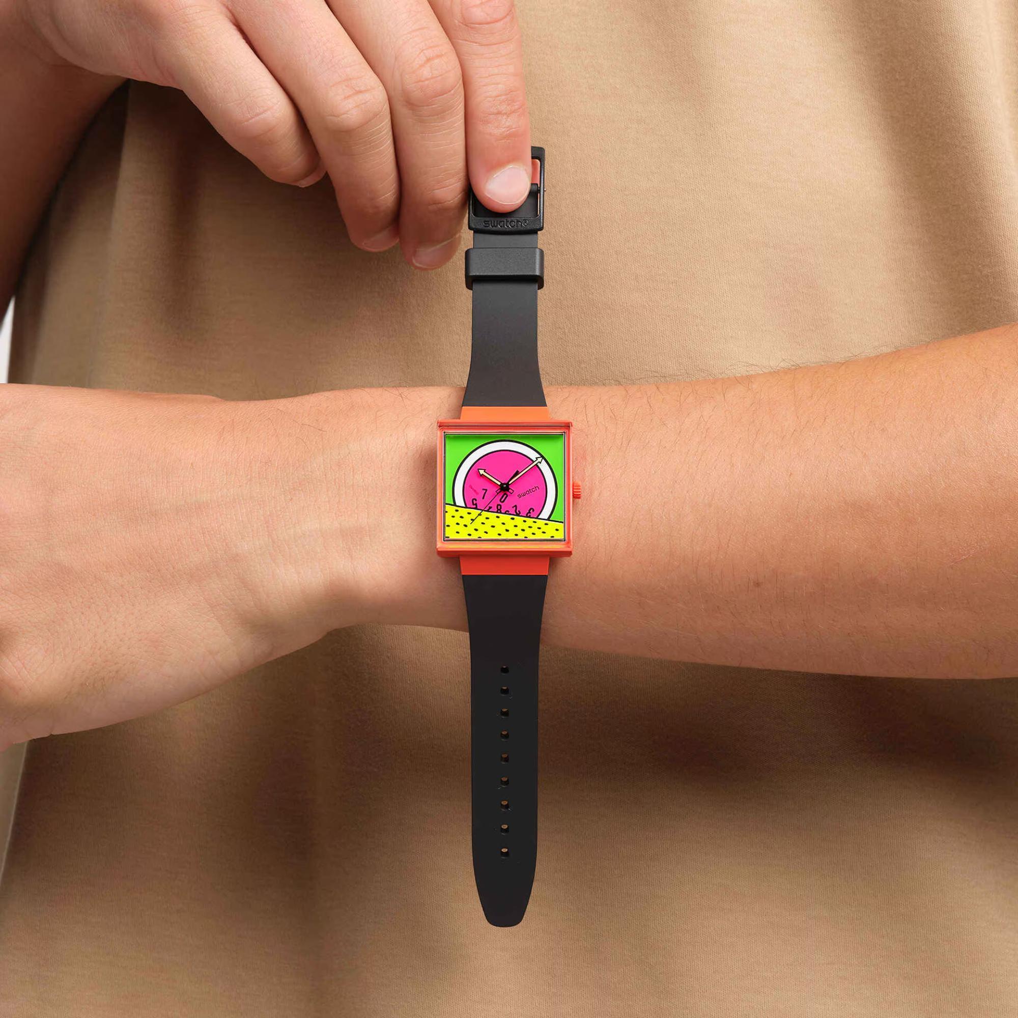 Swatch Break Free Break Time Green Dial Silicone Strap Women’s Watch SO34Z101