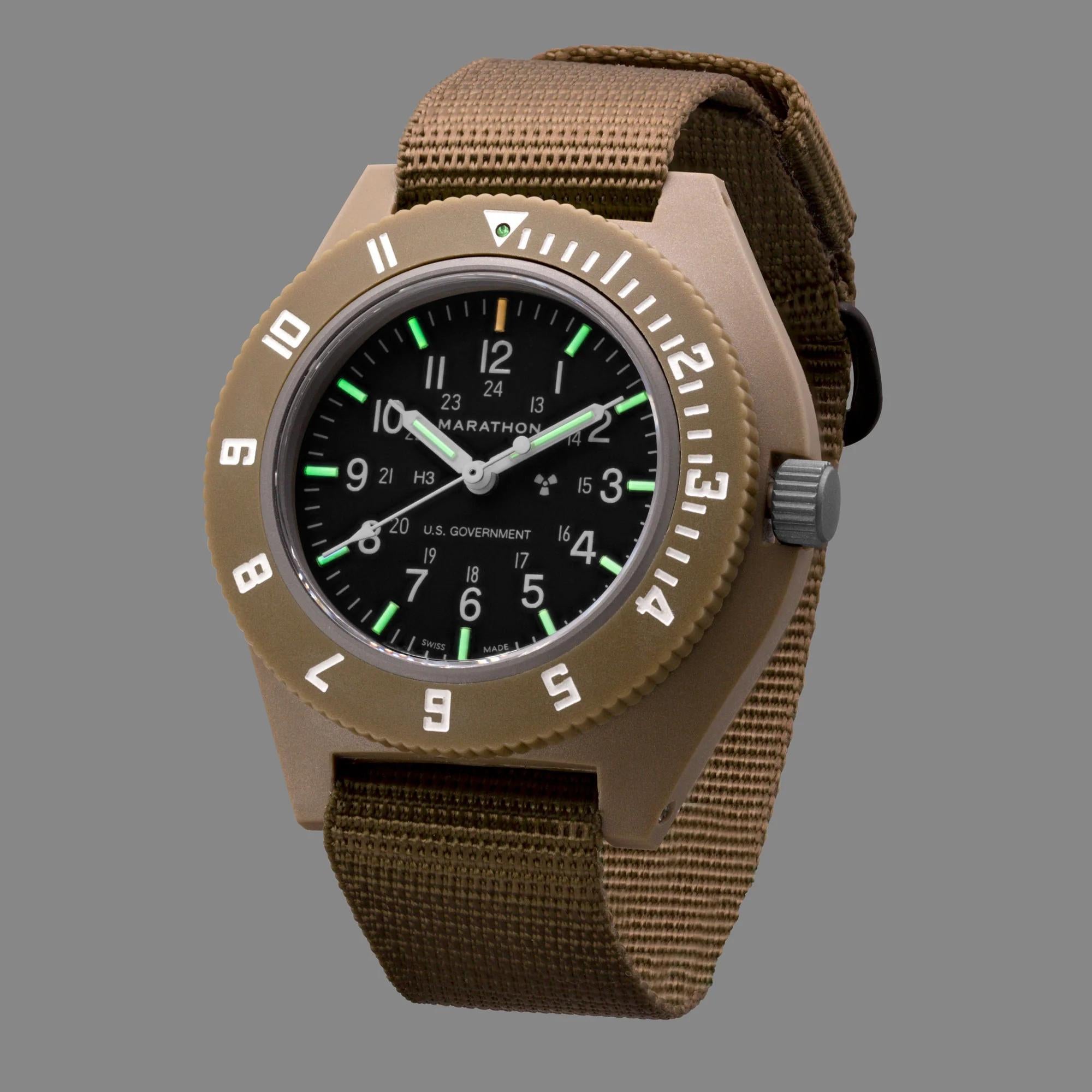 Marathon Pilot's Navigator Desert Tan Quartz Black Dial Men’s Watch WW194001DT-0002