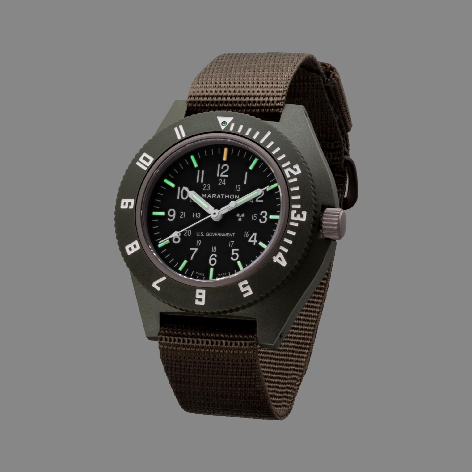 Marathon Pilot's Navigator Sage Green Quartz Black Dial Men’s Watch WW194001SG-0002