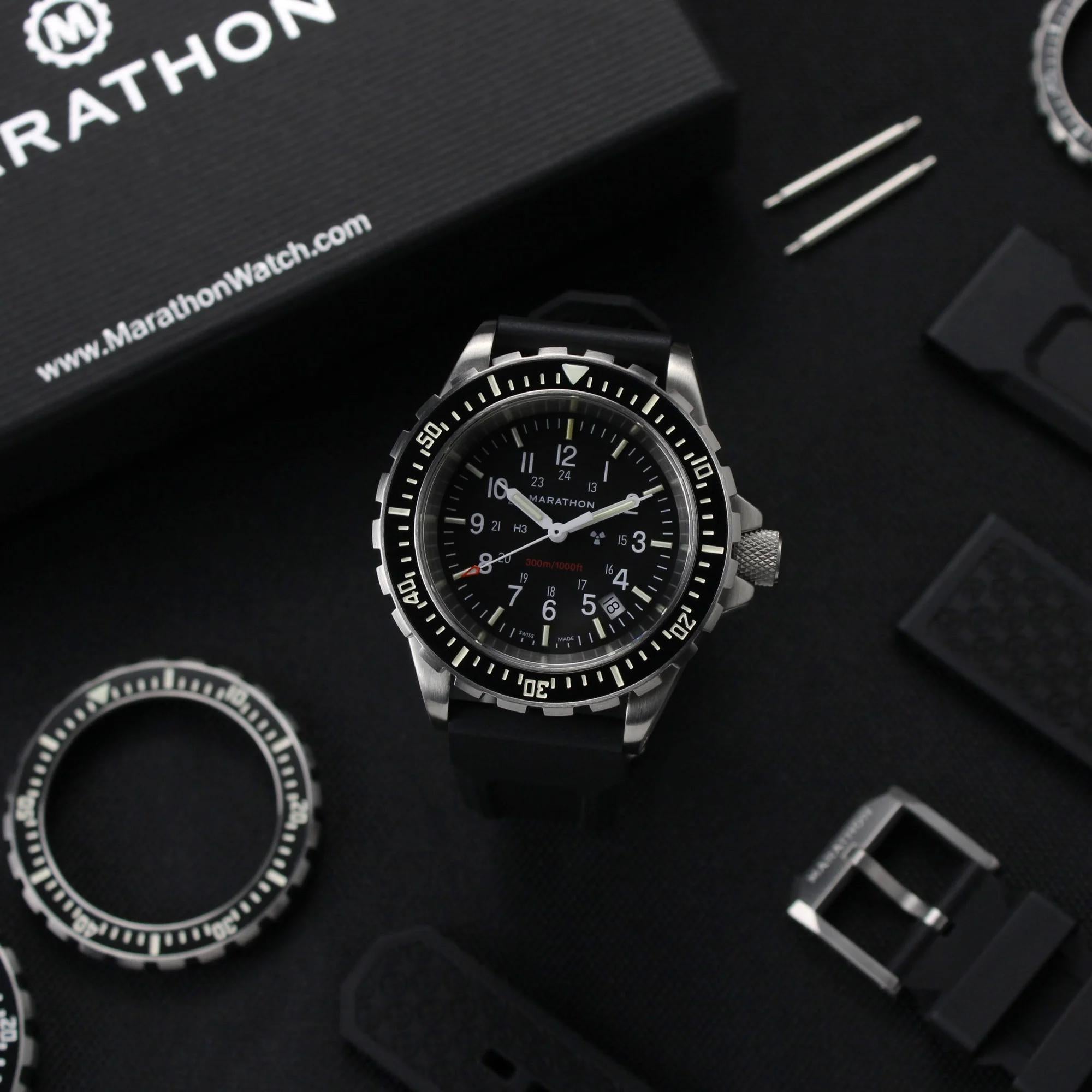 Marathon Large Diver's Quartz Black Dial Men’s Watch (TSAR) WW194007SS-0130
