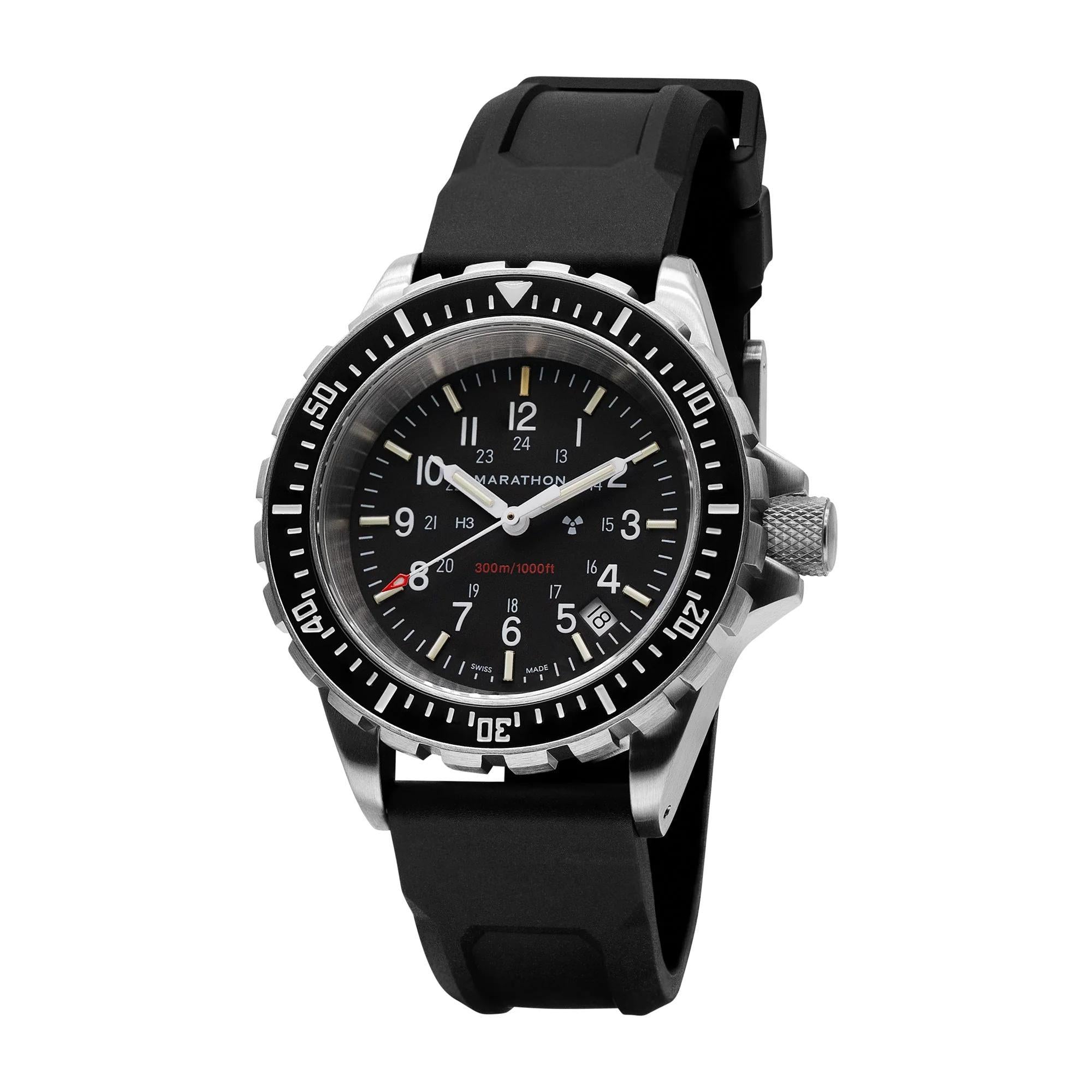 Marathon Large Diver's Quartz Black Dial Men’s Watch (TSAR) WW194007SS-0130