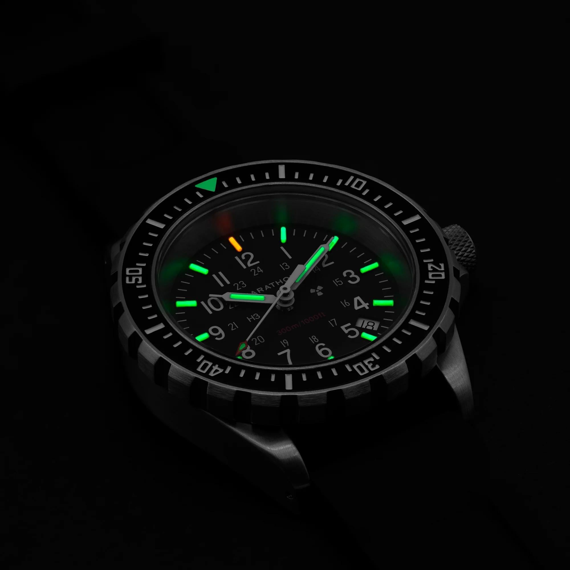 Marathon Large Diver's Quartz Black Dial Men’s Watch (TSAR) WW194007SS-0130