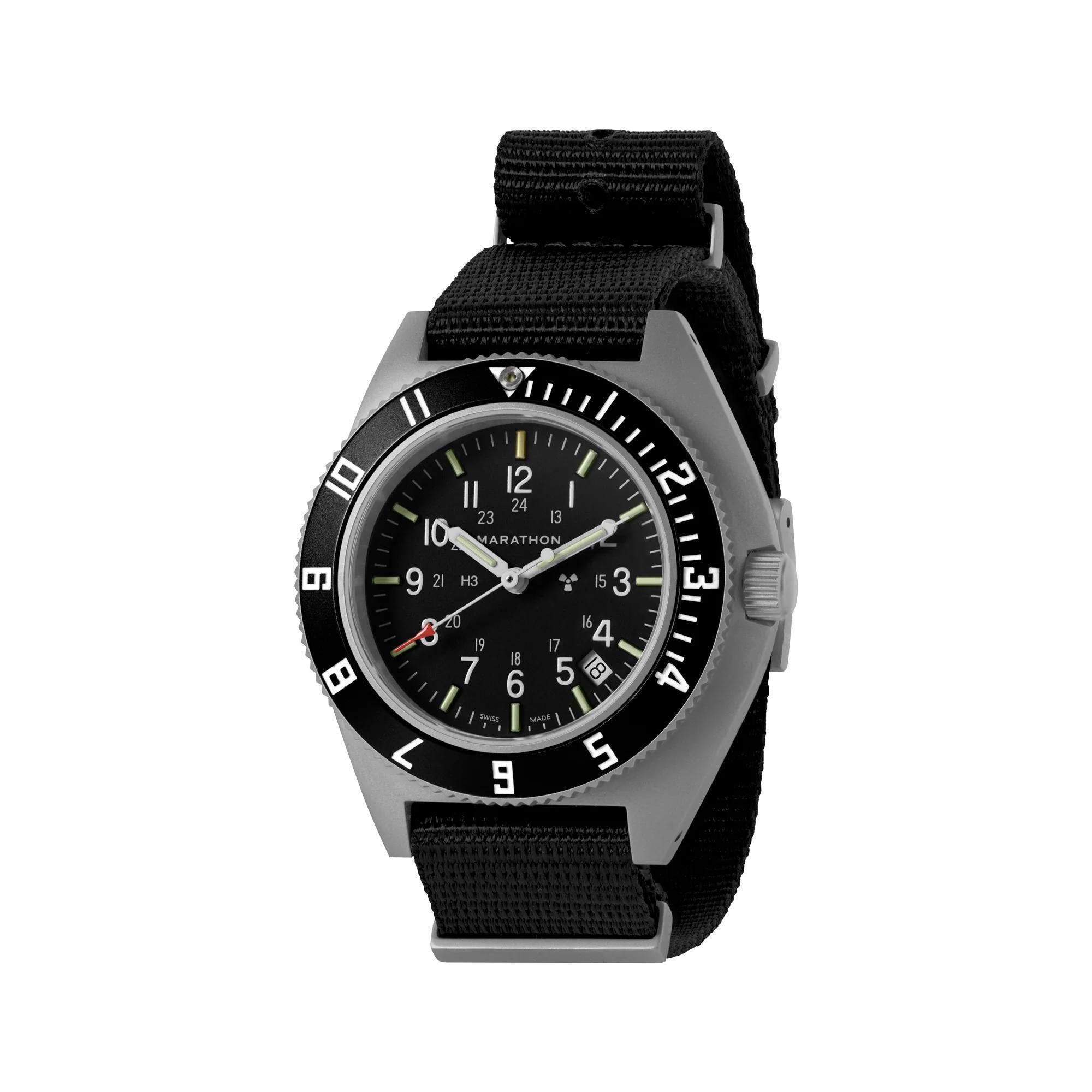 Marathon Steel Navigator (SSNAV-D) Black Dial Men's Watch  WW194013SS-0103