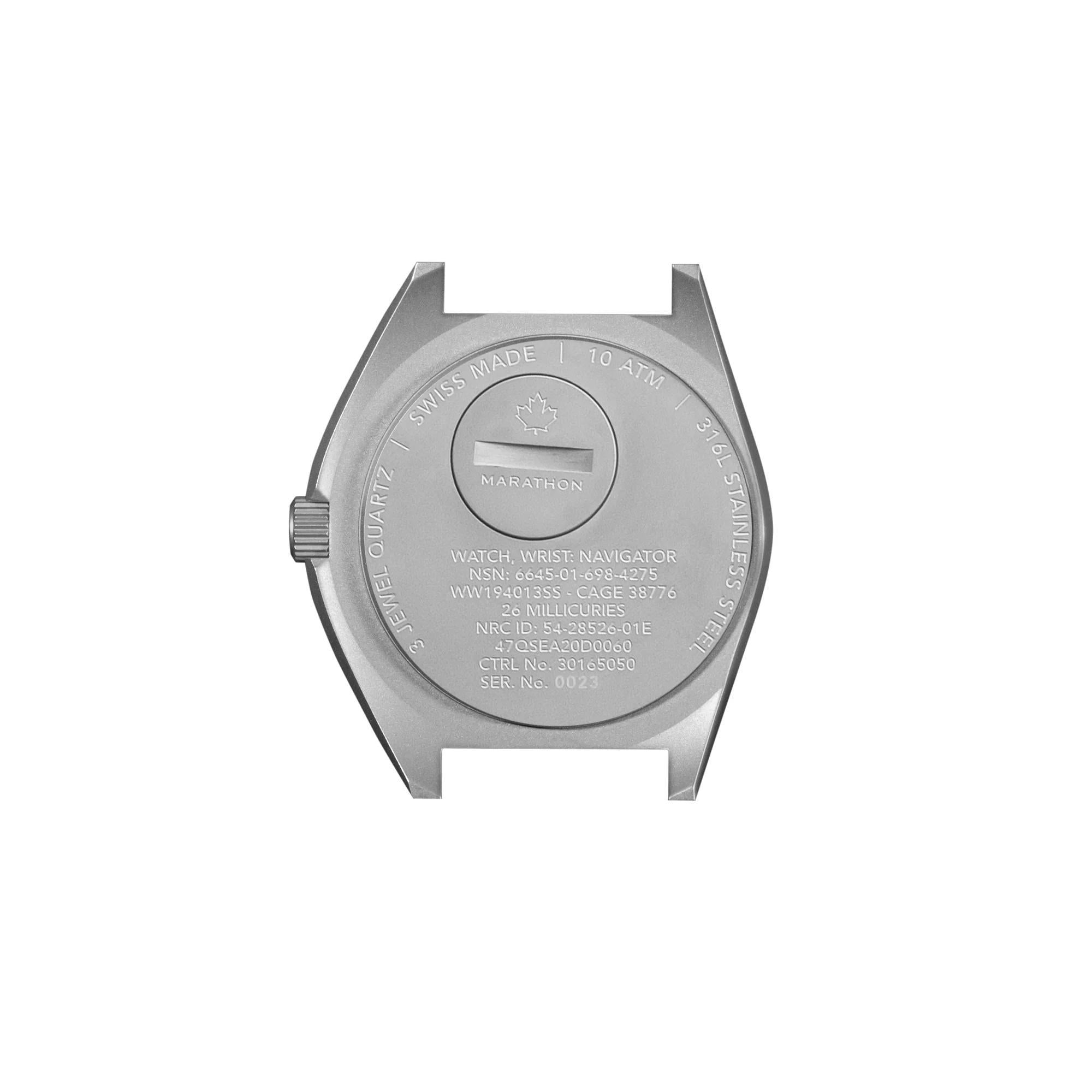 Marathon Steel Navigator (SSNAV-D) Black Dial Men's Watch  WW194013SS-0103