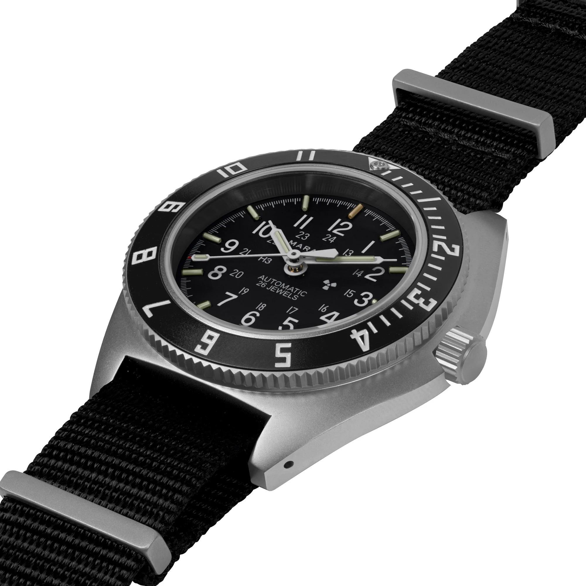 Marathon Steel Navigator Automatic (SSNAV-D AUTO) on Nylon DEFSTAN Black Dial Men's Watch WW194030SS-0103