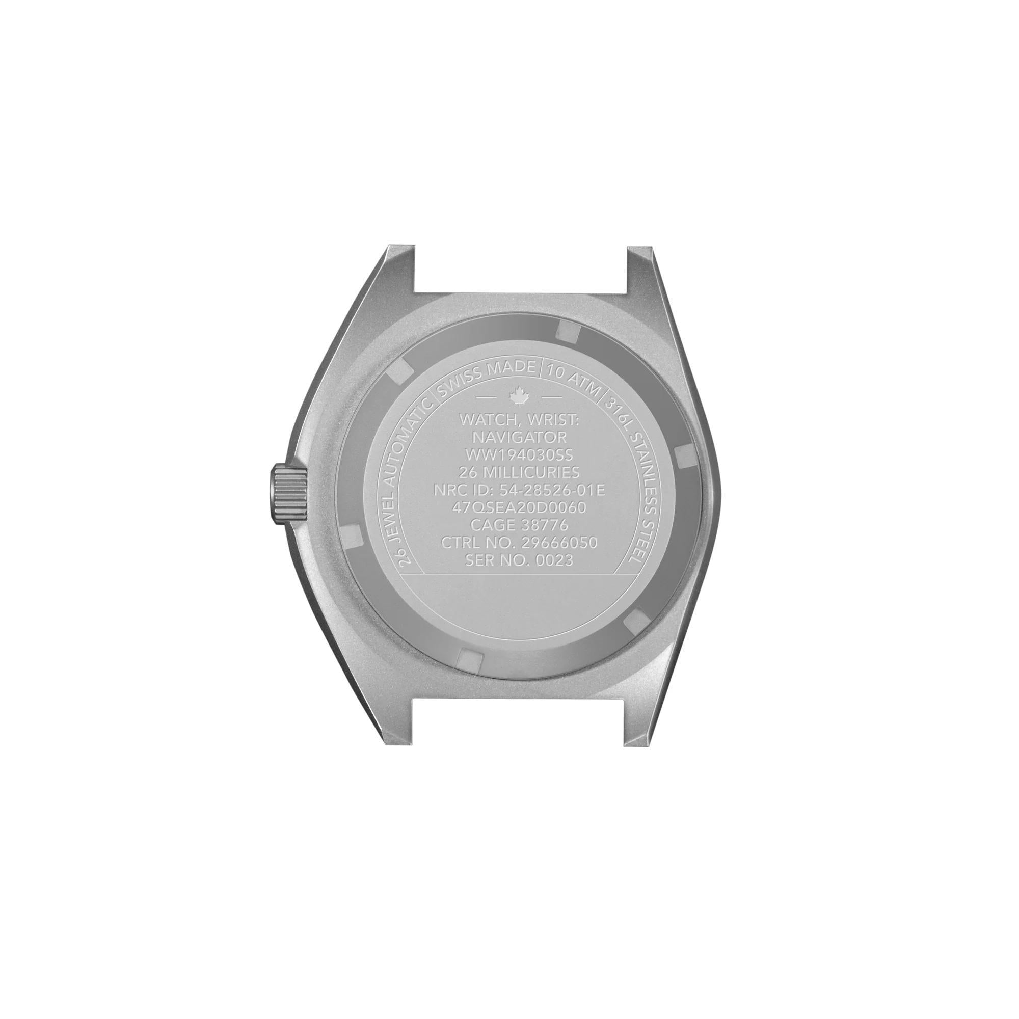 Marathon Steel Navigator Automatic (SSNAV-D AUTO) on Nylon DEFSTAN Black Dial Men's Watch WW194030SS-0103