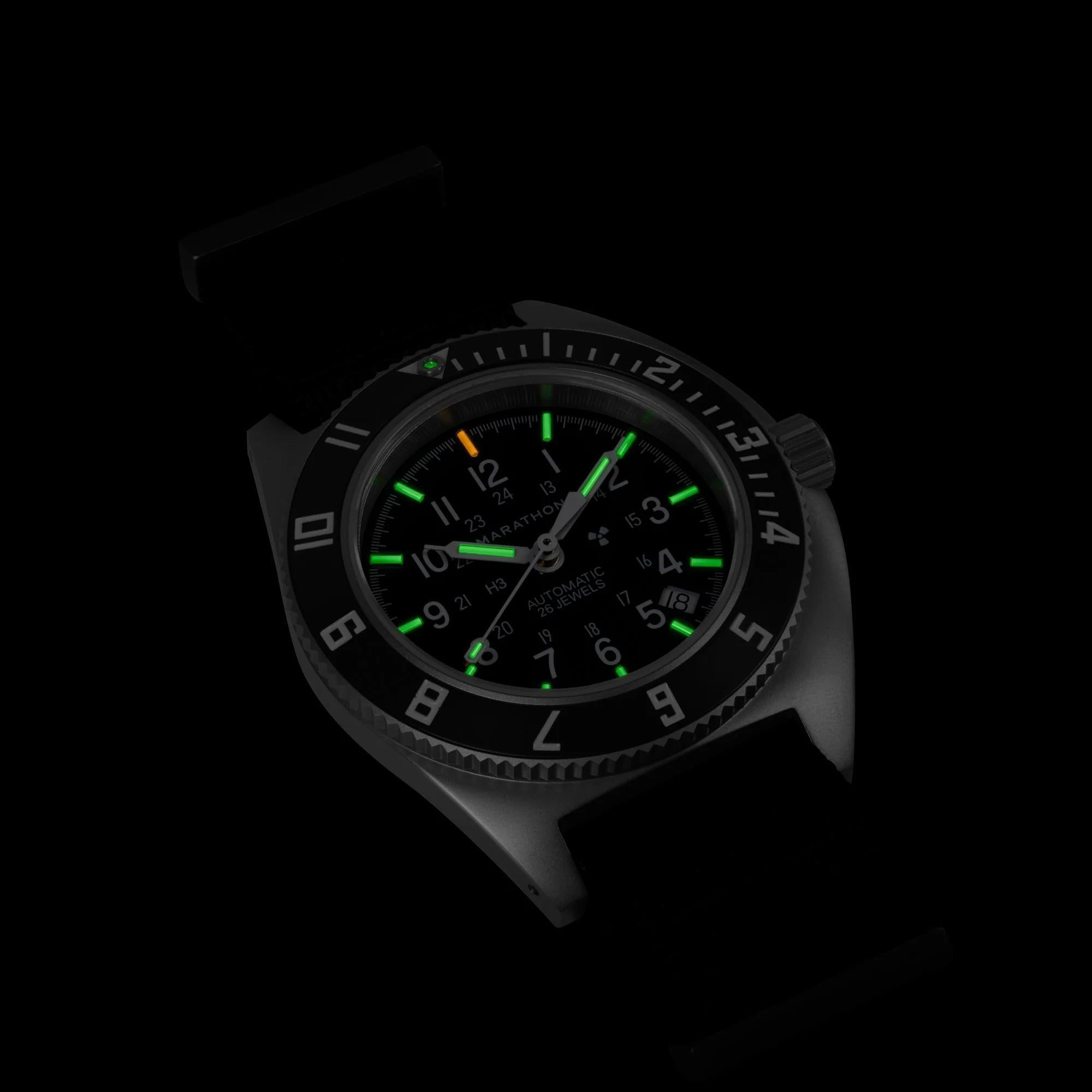 Marathon Steel Navigator Automatic (SSNAV-D AUTO) on Nylon DEFSTAN Black Dial Men's Watch WW194030SS-0103