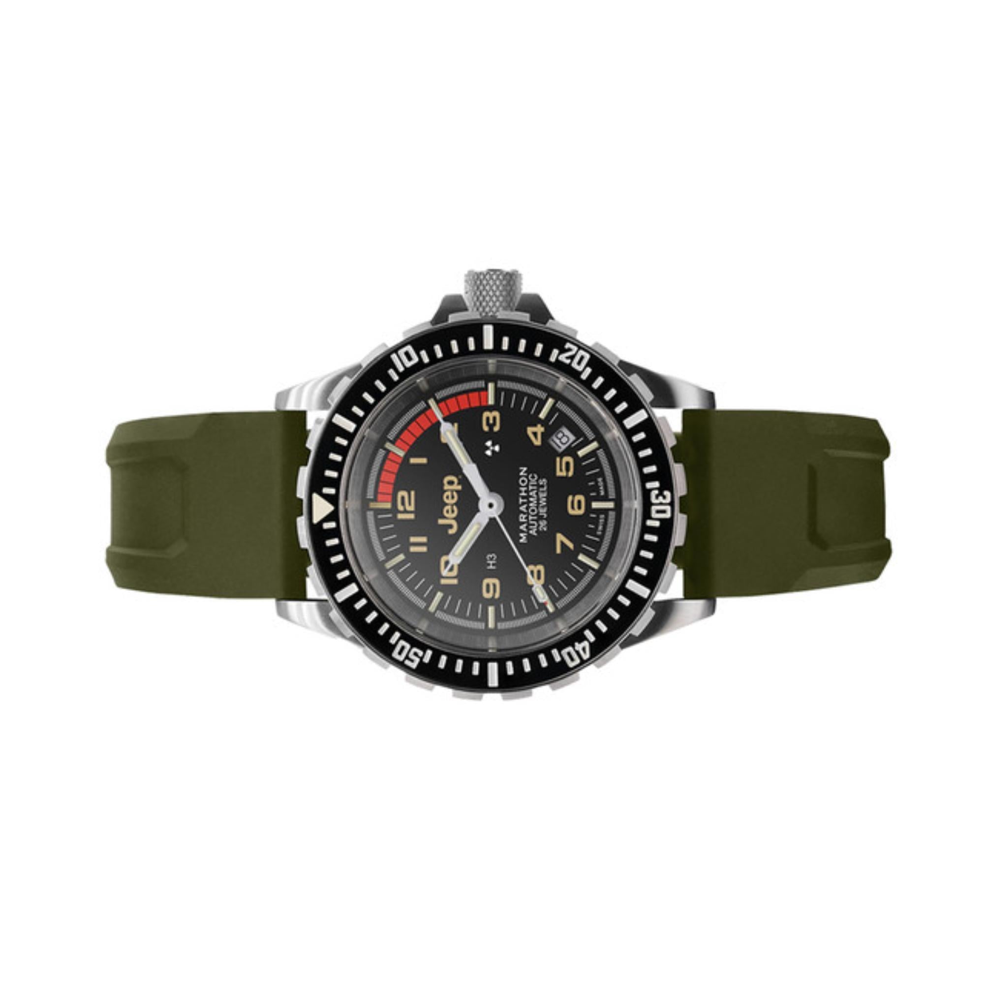 Marathon Jeep® Rubicon Diver's Automatic Stainless Steel Black Dial Men's Watch (GSAR) WW194006SS-4101