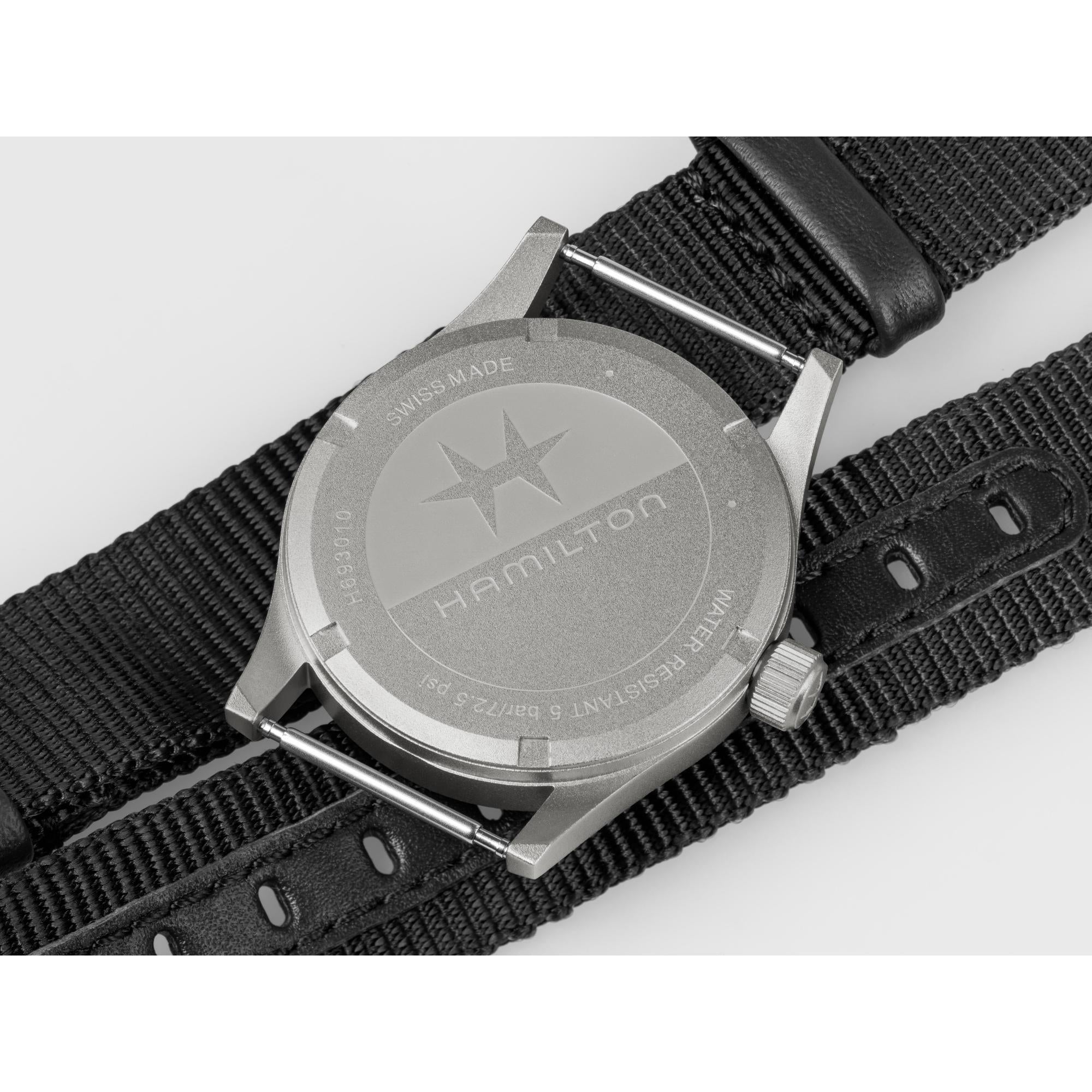 Hamilton Khaki Field Quartz Black Dial NATO Strap Unisex Watch H69301430
